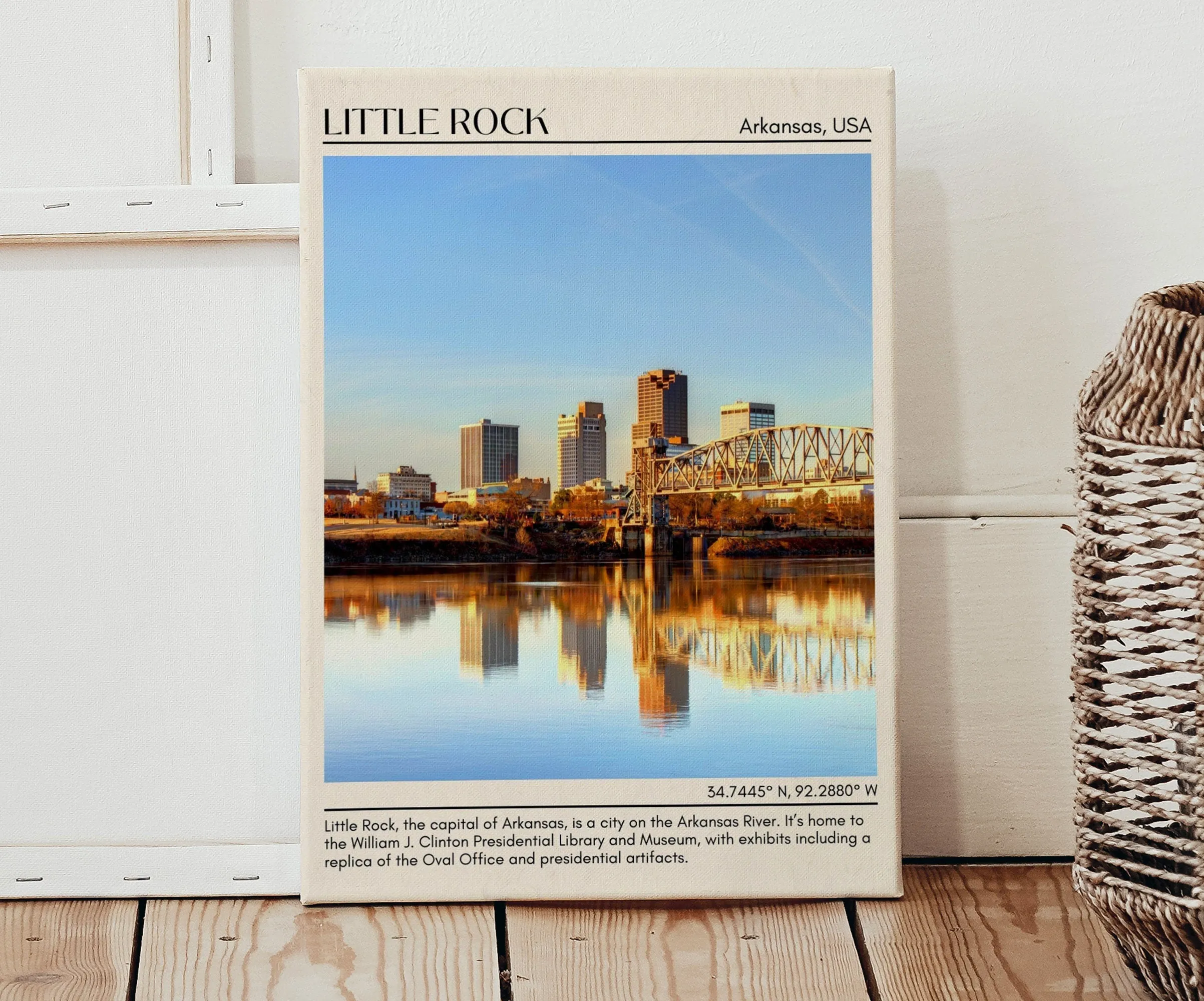 Little Rock Minimal Wall Art, Arkansas, USA