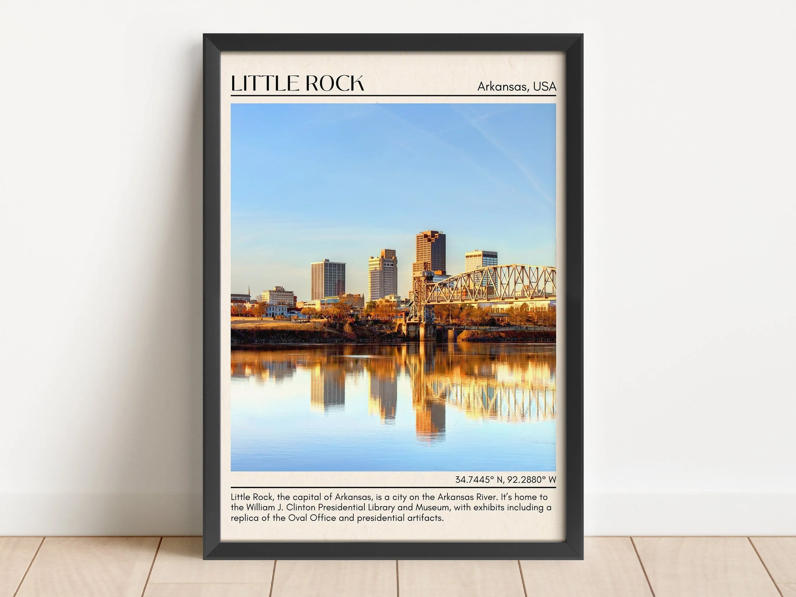 Little Rock Minimal Wall Art, Arkansas, USA