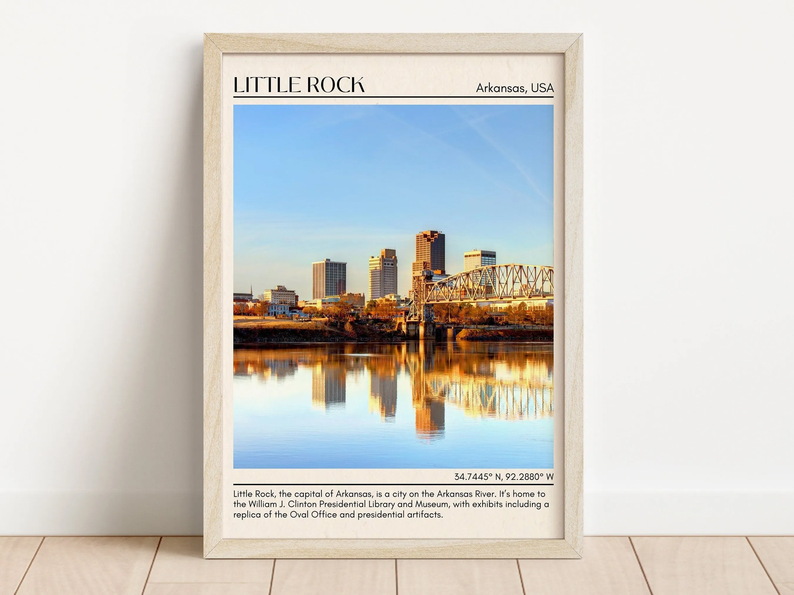 Little Rock Minimal Wall Art, Arkansas, USA