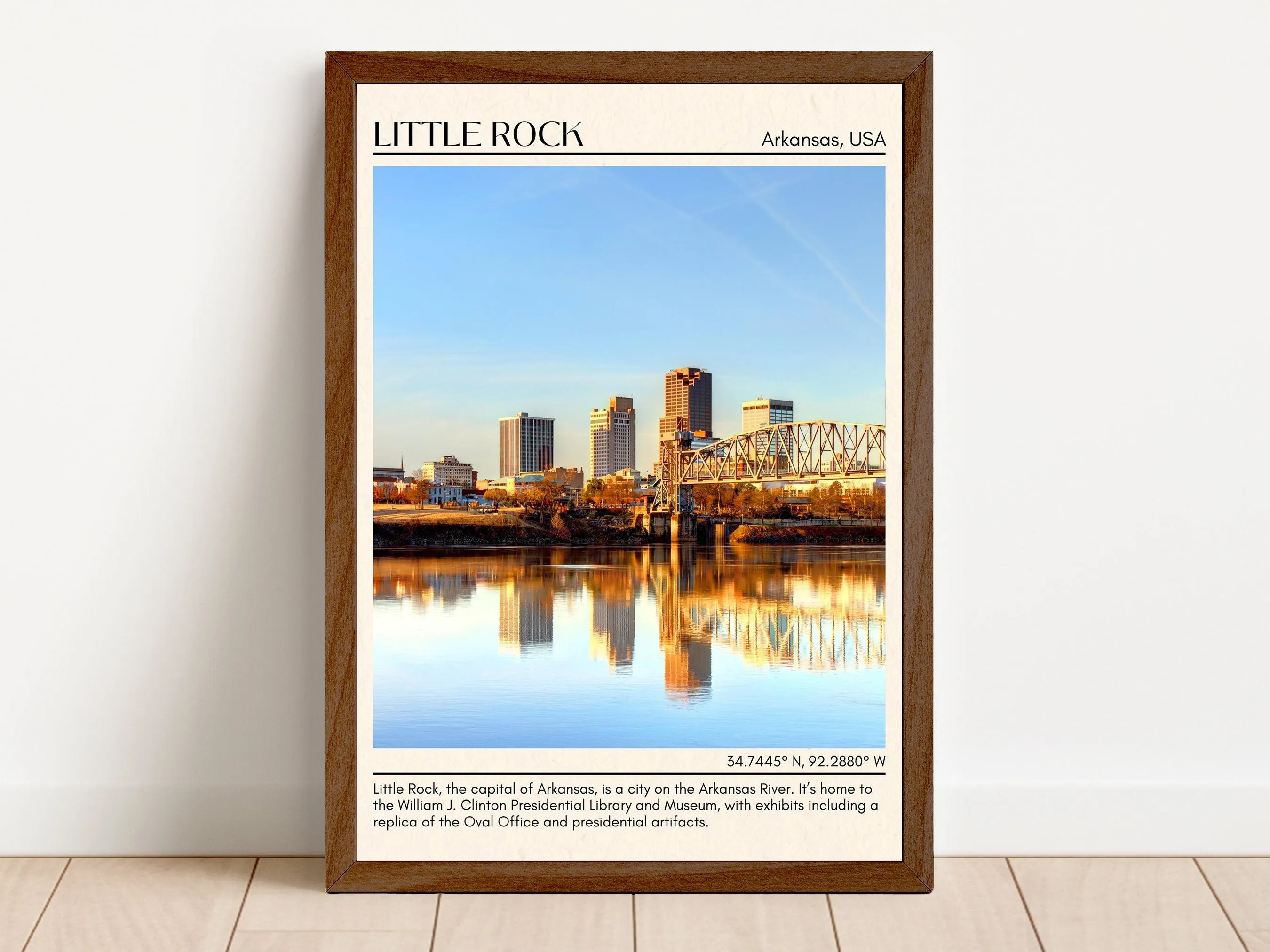 Little Rock Minimal Wall Art, Arkansas, USA