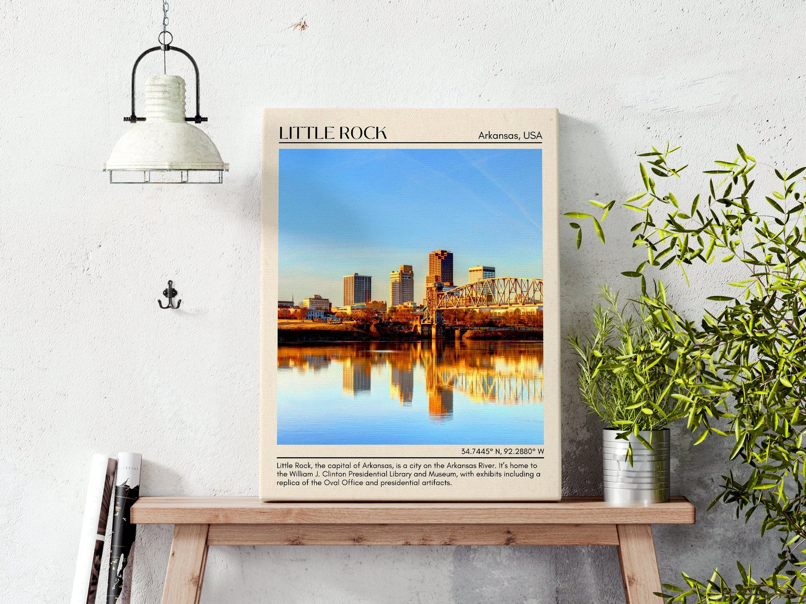 Little Rock Minimal Wall Art, Arkansas, USA