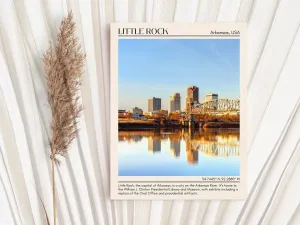 Little Rock Minimal Wall Art, Arkansas, USA
