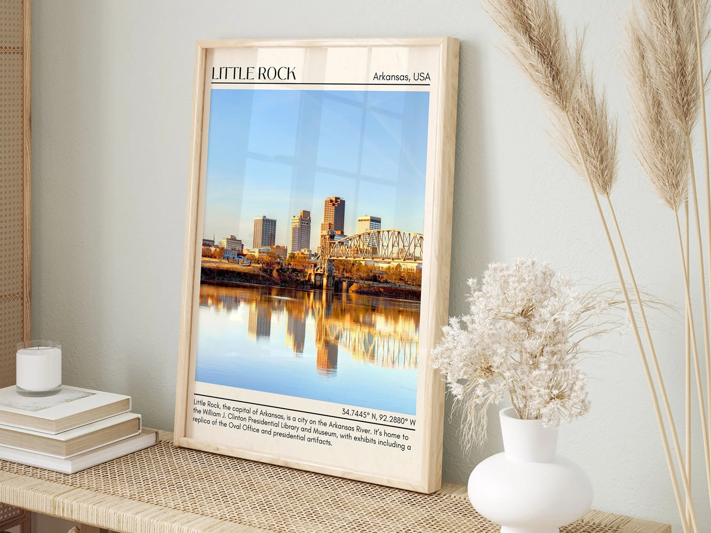 Little Rock Minimal Wall Art, Arkansas, USA