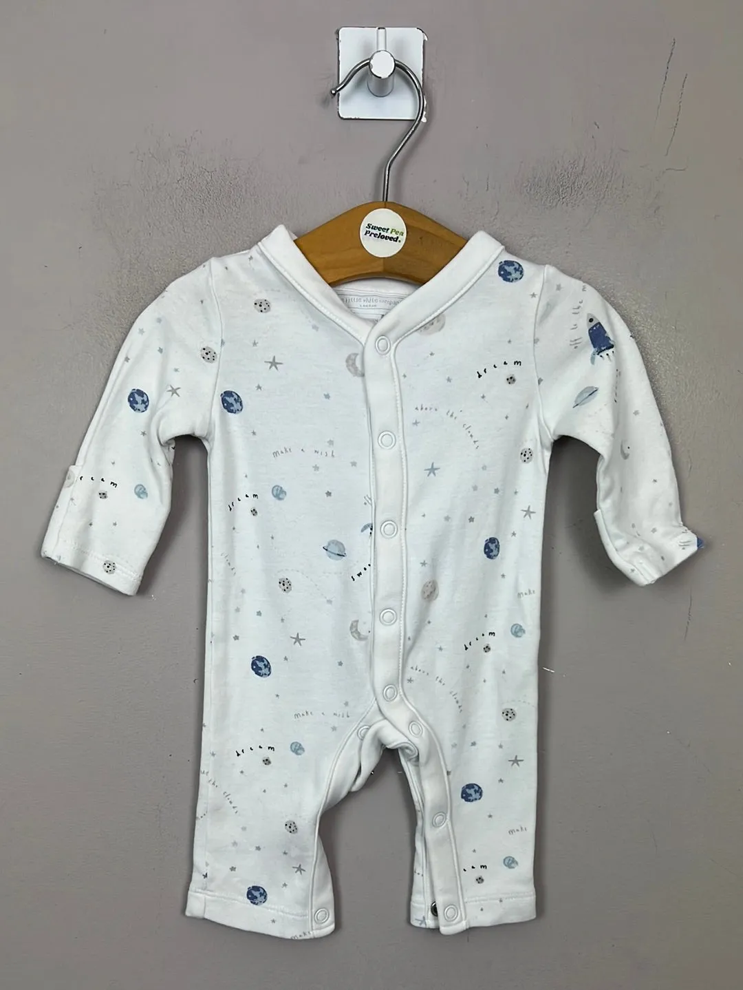Little White Company Planets Footless Sleepsuit - Newborn