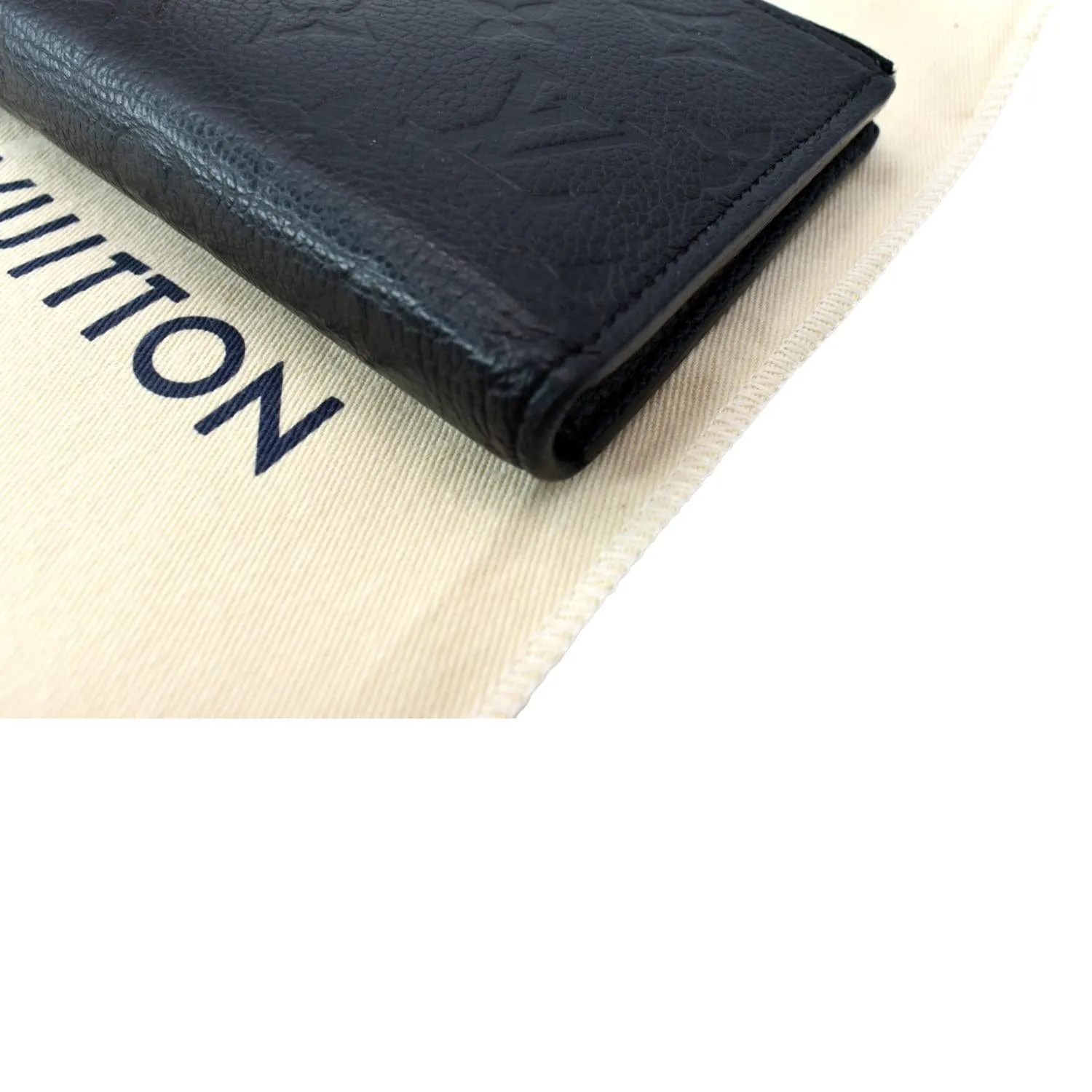 LOUIS VUITTON Adele Monogram Empreinte Leather Wallet Black