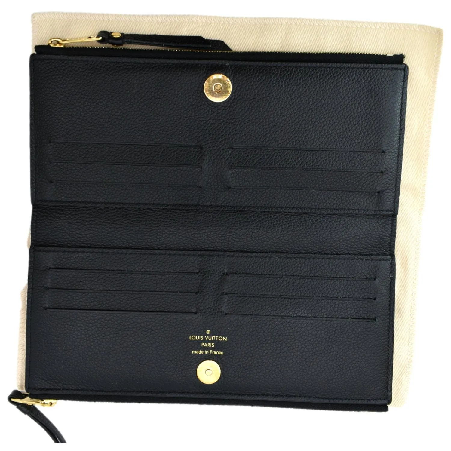 LOUIS VUITTON Adele Monogram Empreinte Leather Wallet Black