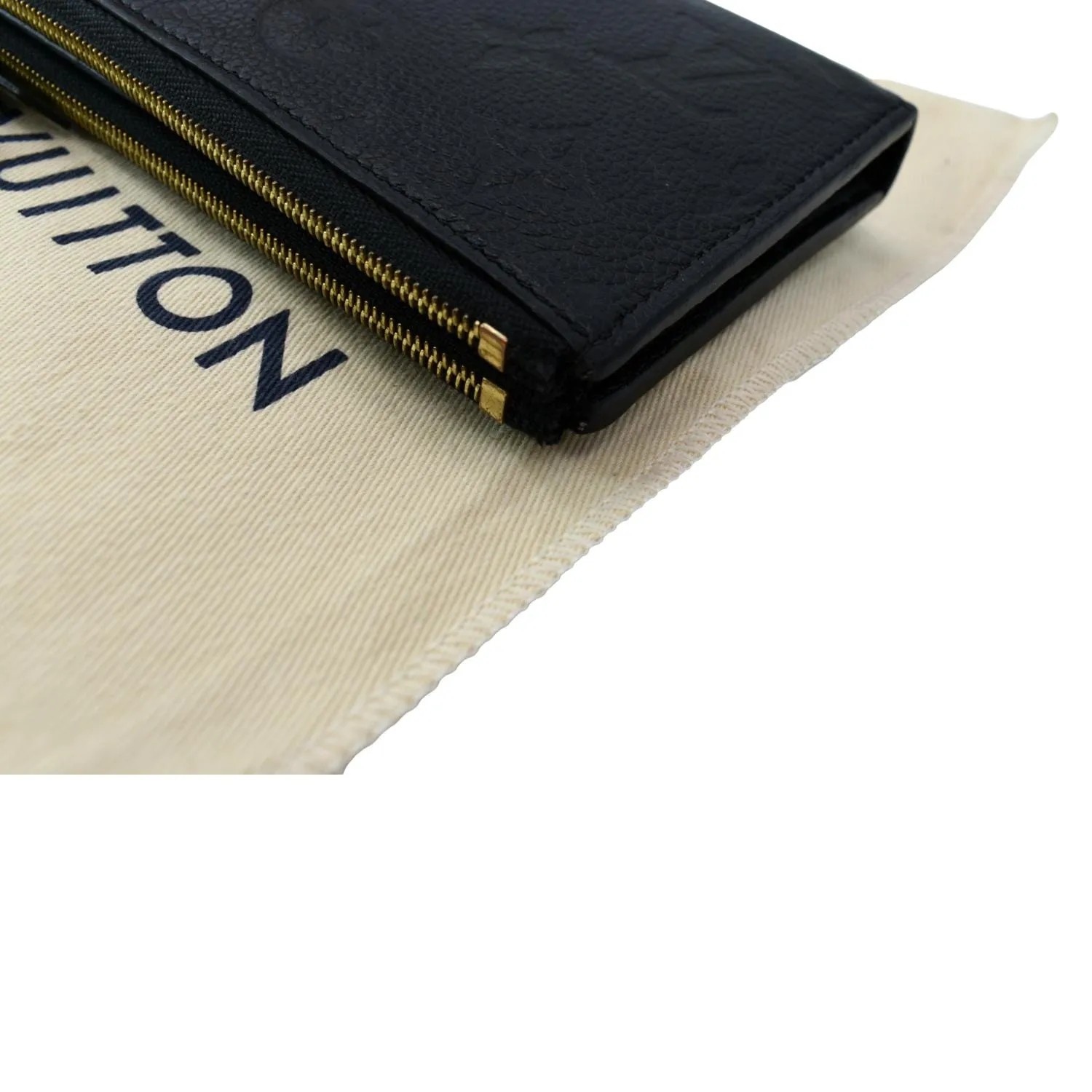 LOUIS VUITTON Adele Monogram Empreinte Leather Wallet Black