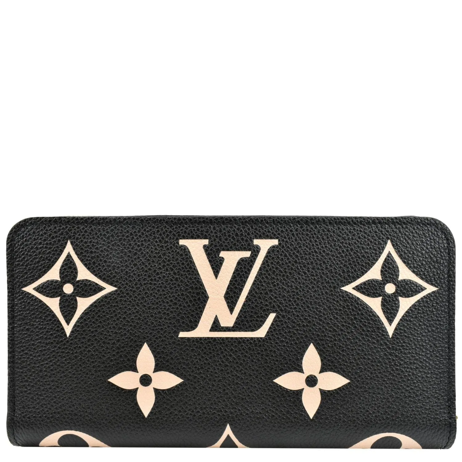 LOUIS VUITTON Bicolor Monogram Empreinte Leather Zippy Wallet Black