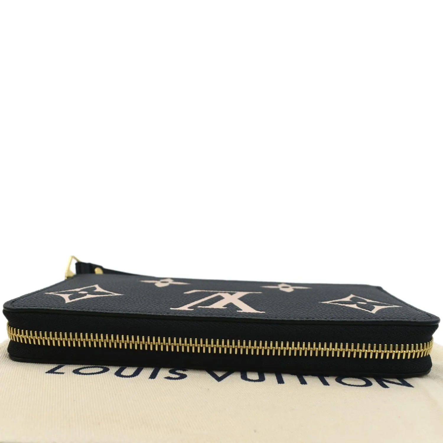 LOUIS VUITTON Bicolor Monogram Empreinte Leather Zippy Wallet Black