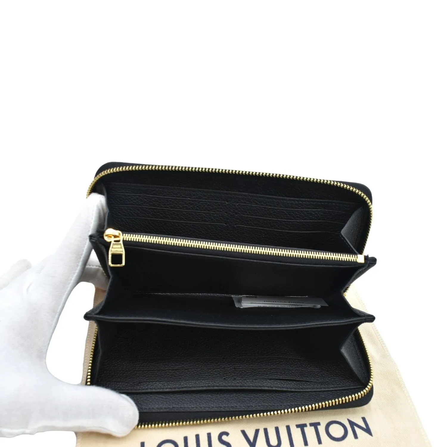 LOUIS VUITTON Bicolor Monogram Empreinte Leather Zippy Wallet Black