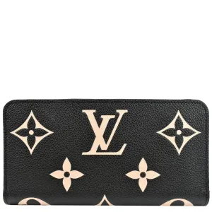 LOUIS VUITTON Bicolor Monogram Empreinte Leather Zippy Wallet Black
