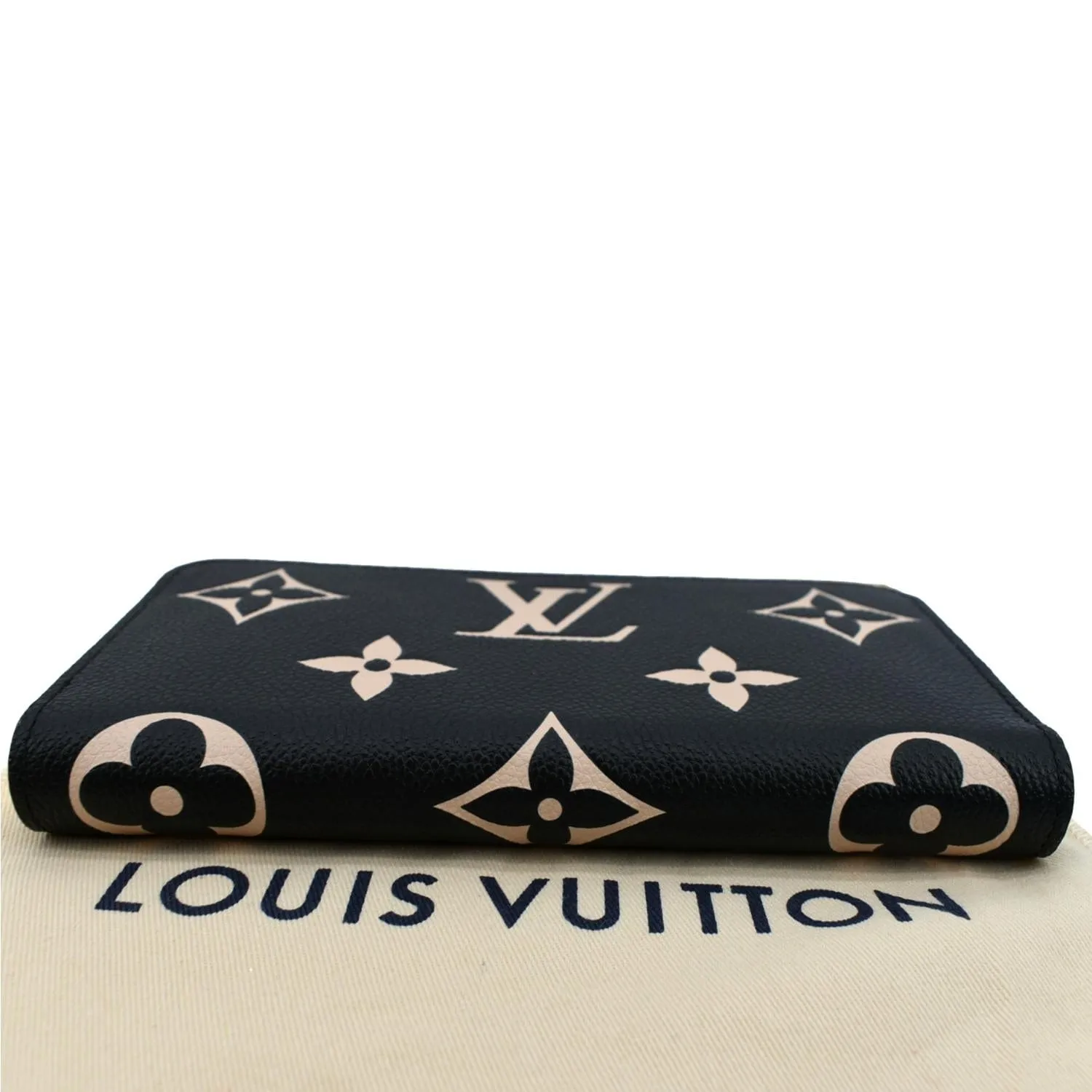 LOUIS VUITTON Bicolor Monogram Empreinte Leather Zippy Wallet Black
