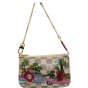 LOUIS VUITTON Christmas Animation Pochette Damier Azur Accessoires Pouch Fuchsia