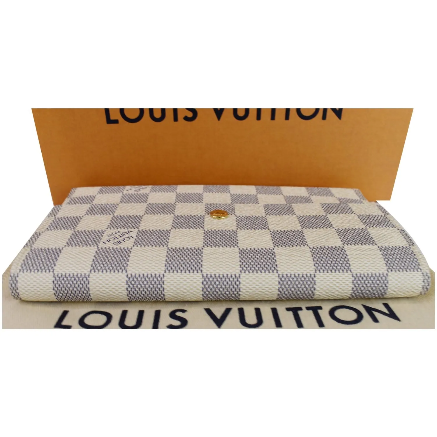 LOUIS VUITTON Damier Azur Sarah Wallet White