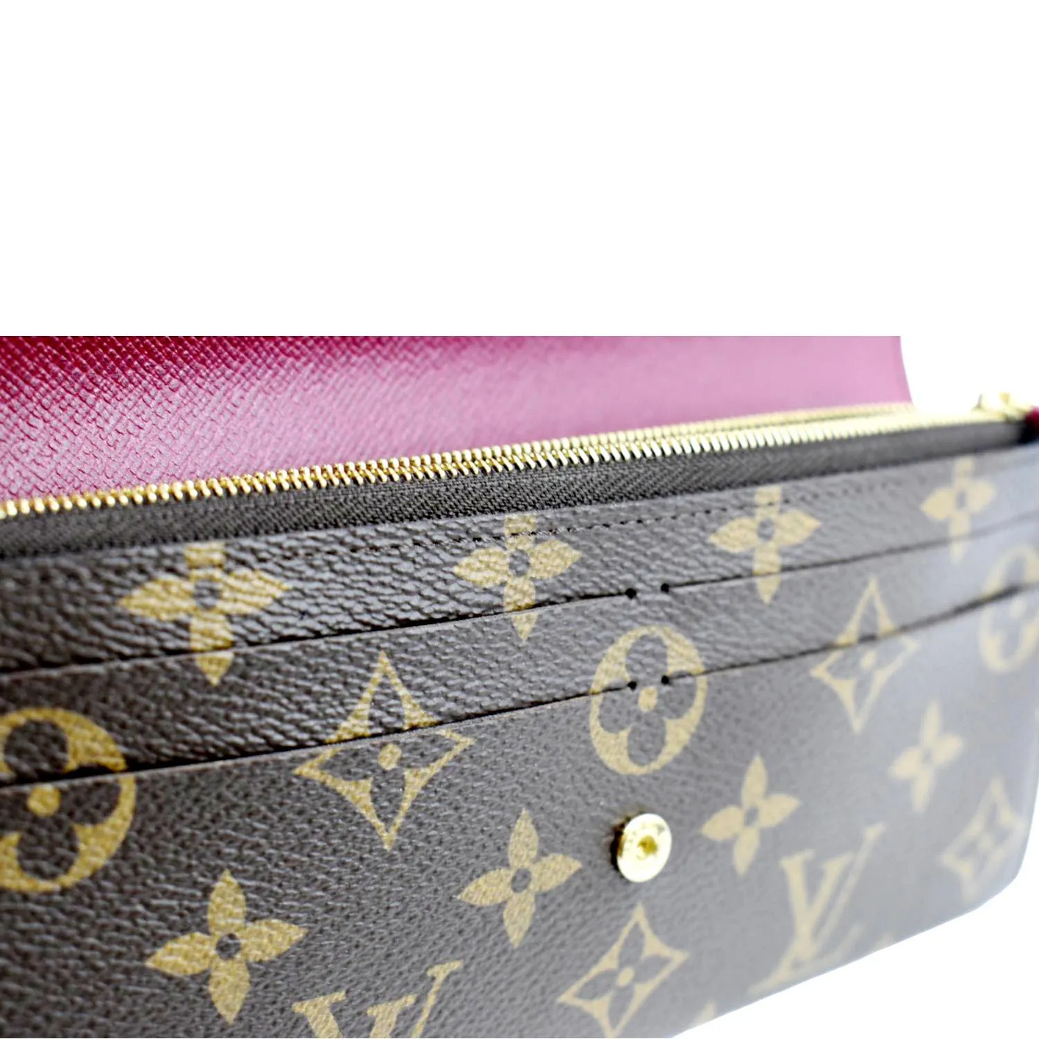 LOUIS VUITTON Emilie Monogram Canvas Wallet Fuchsia
