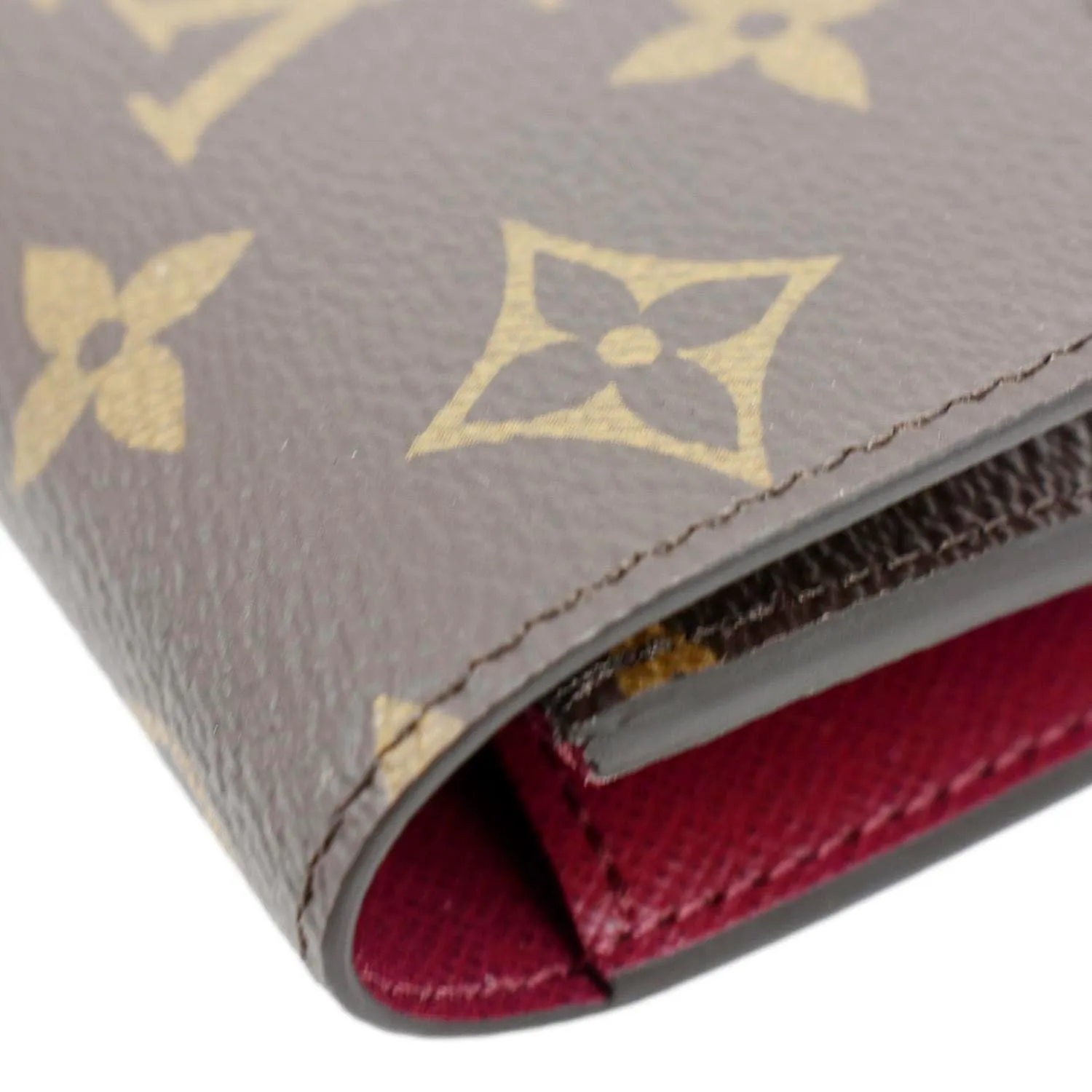 LOUIS VUITTON Emilie Monogram Canvas Wallet Fuchsia