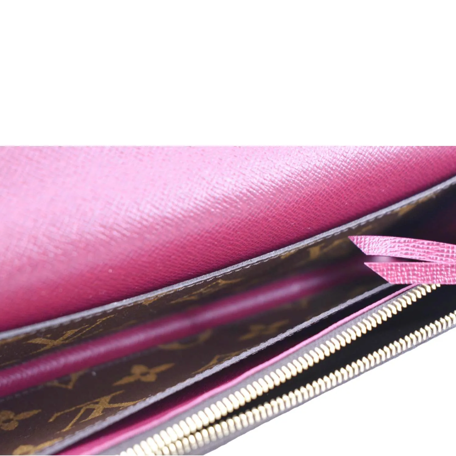 LOUIS VUITTON Emilie Monogram Canvas Wallet Fuchsia