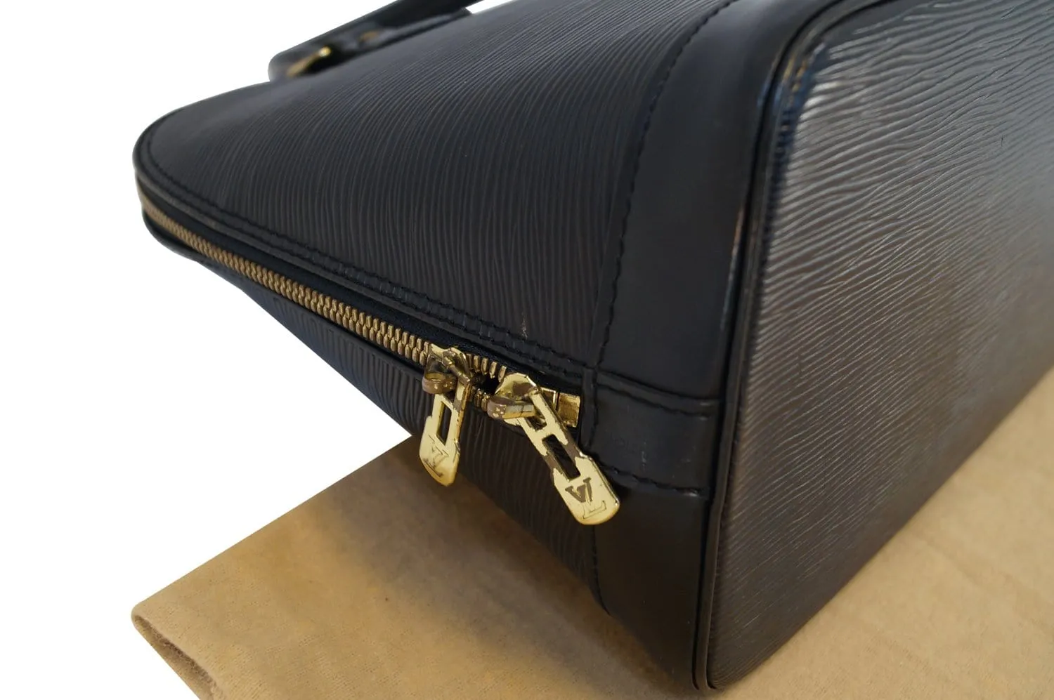LOUIS VUITTON Epi Leather Alma PM Black Satchel Handbag