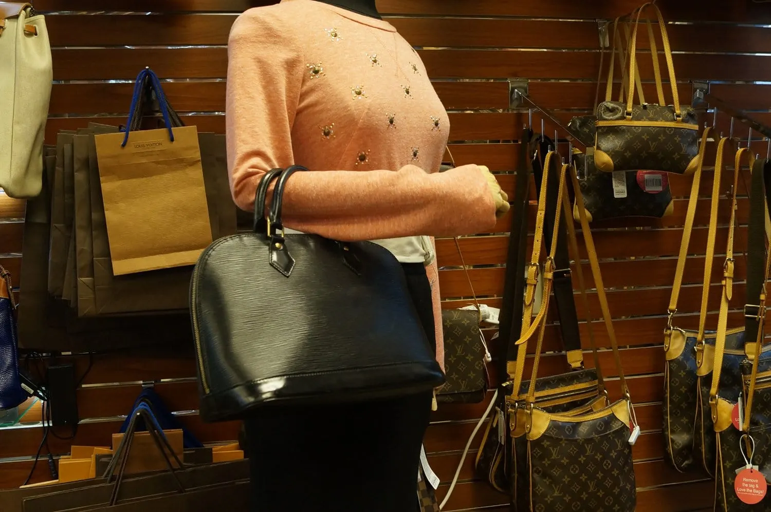 LOUIS VUITTON Epi Leather Alma PM Black Satchel Handbag