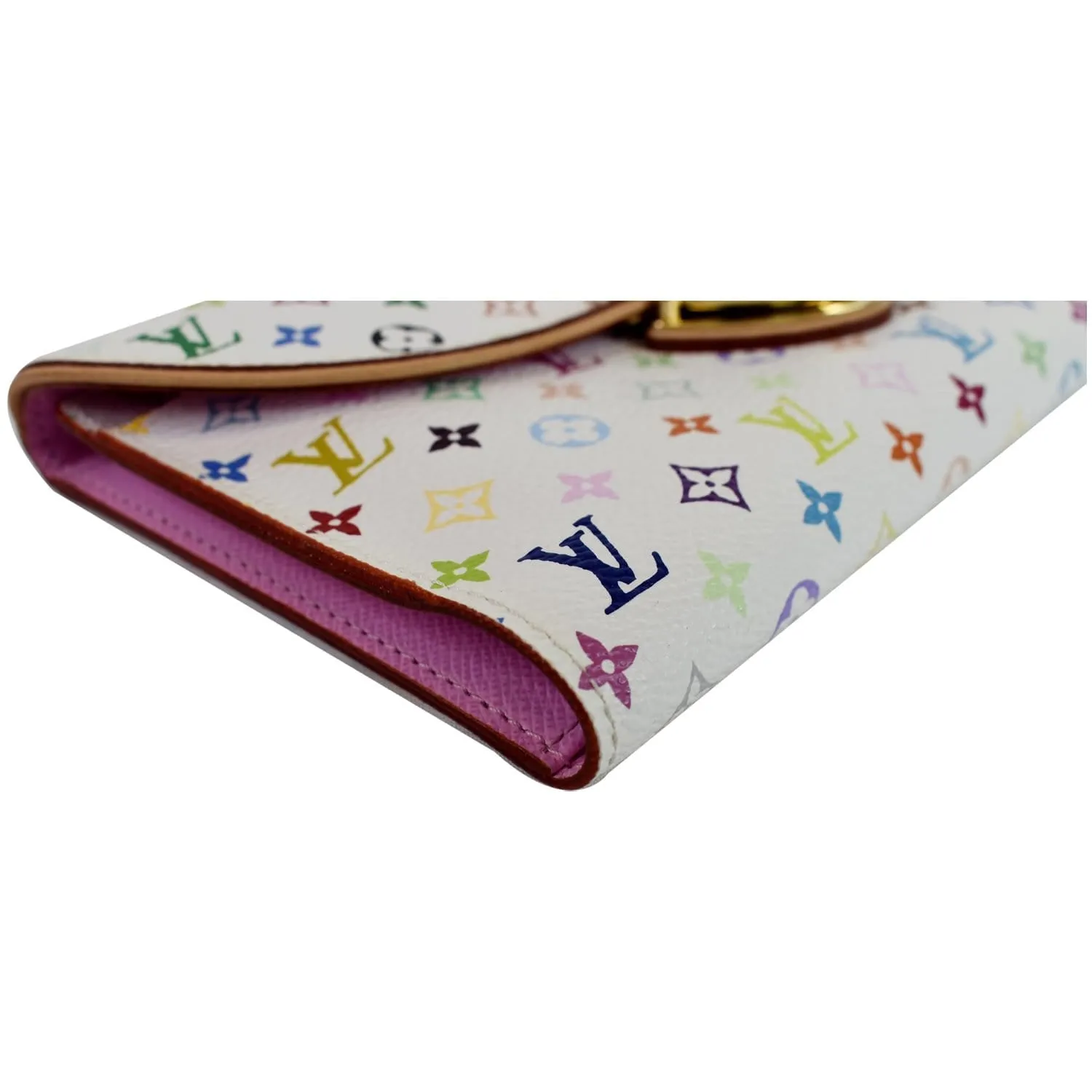 LOUIS VUITTON Eugenie Multicolor Monogram Wallet White
