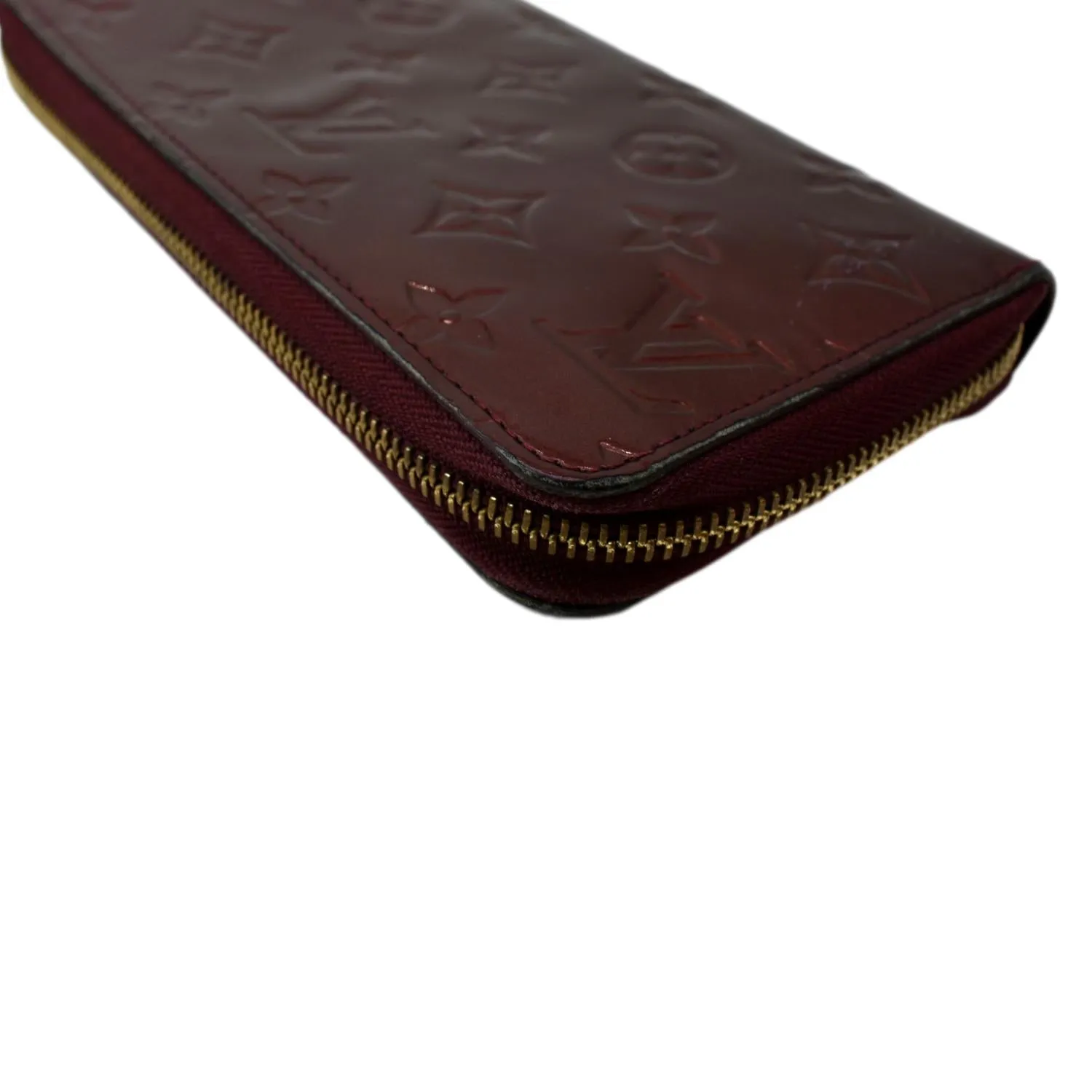 LOUIS VUITTON Monogram Vernis Zippy Wallet Amarante