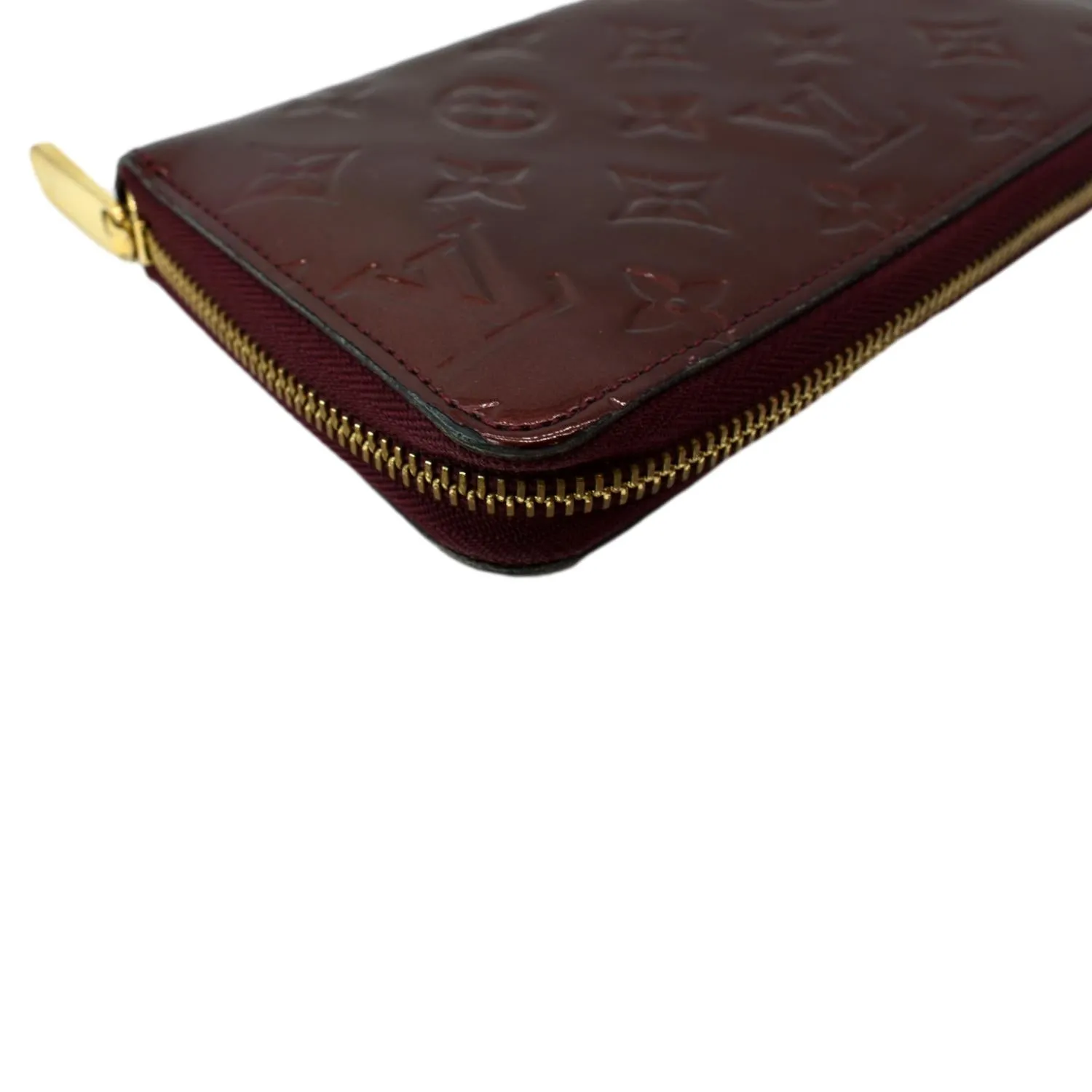 LOUIS VUITTON Monogram Vernis Zippy Wallet Amarante