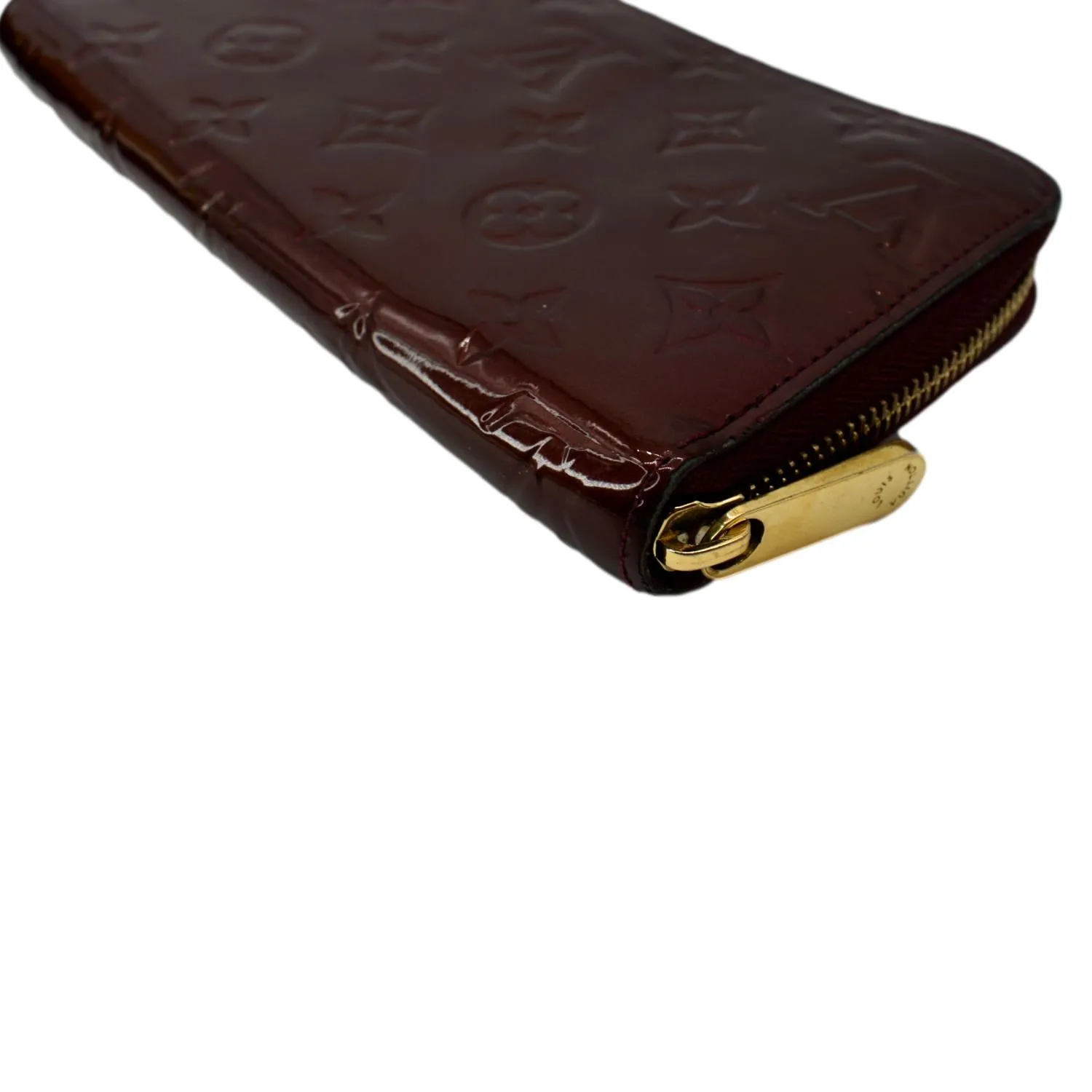 LOUIS VUITTON Monogram Vernis Zippy Wallet Amarante