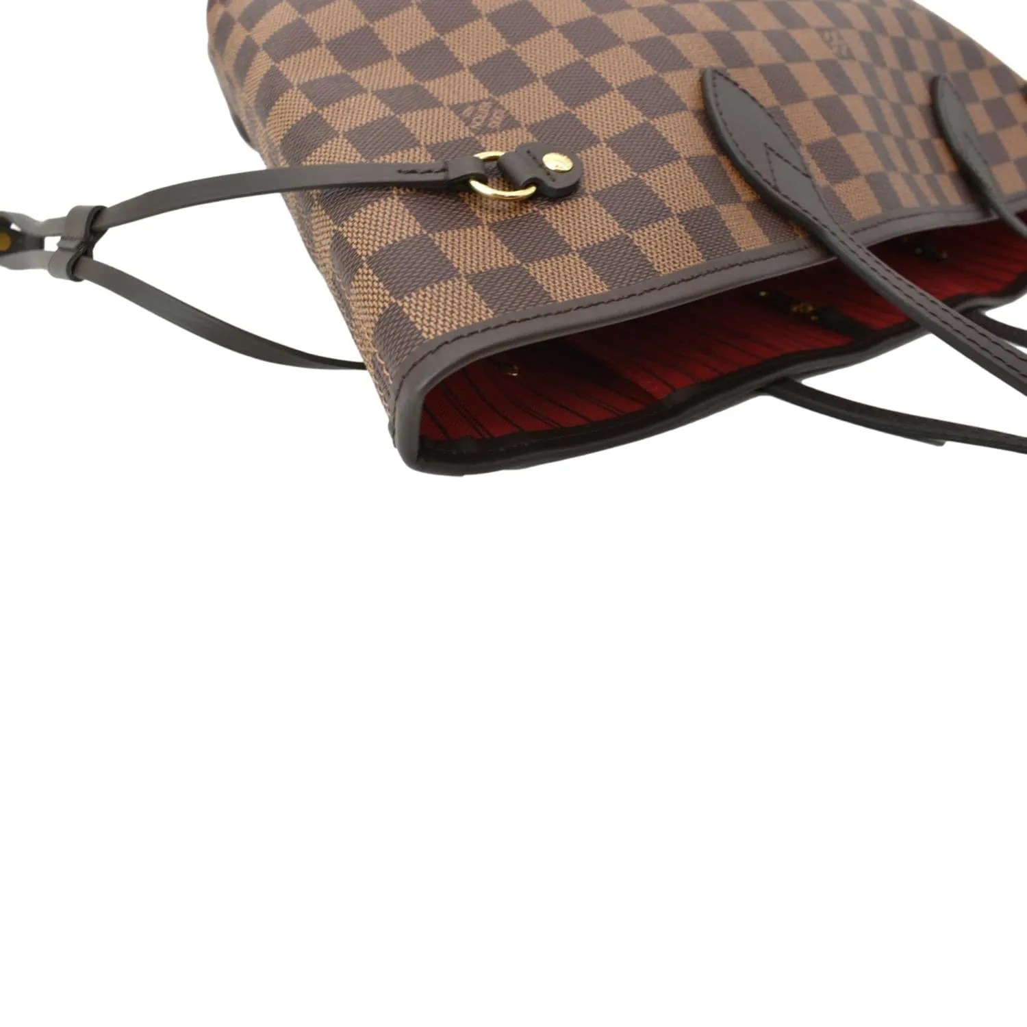 LOUIS VUITTON Neverfull MM Damier Ebene Tote Bag Brown