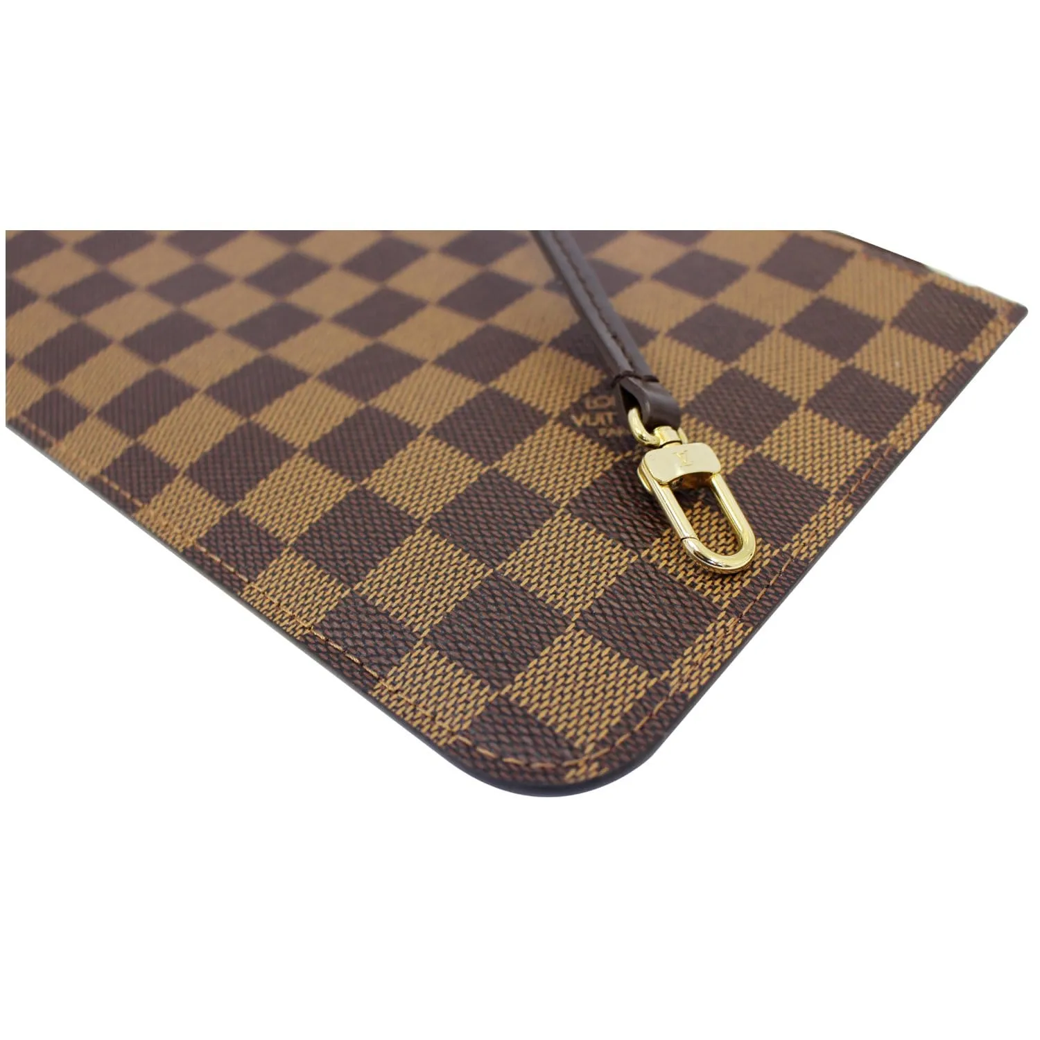 LOUIS VUITTON Pochette Wristlet Pouch Damier Ebene Neverfull MM