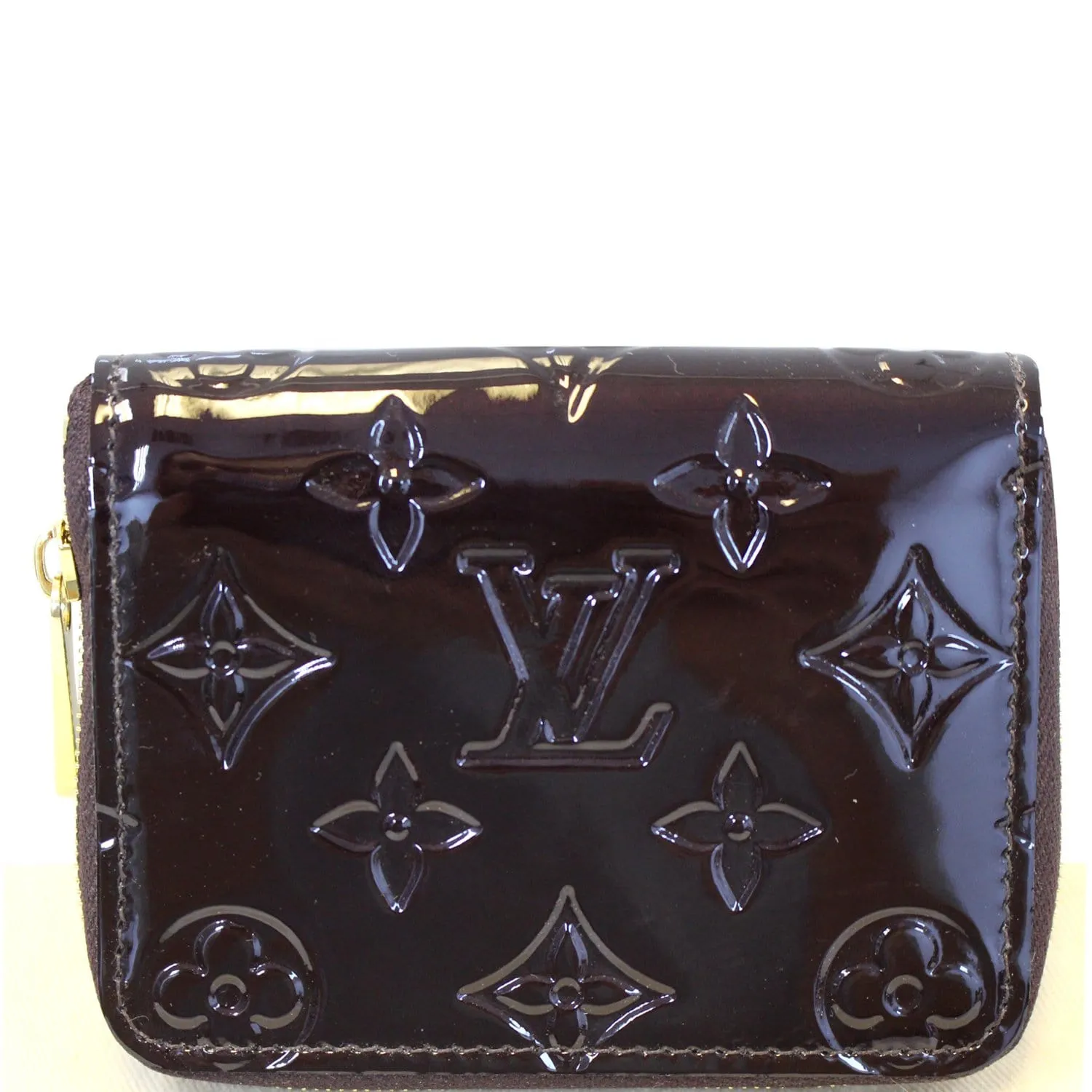 LOUIS VUITTON Vernis Zippy Coin Purse Wallet Amarante