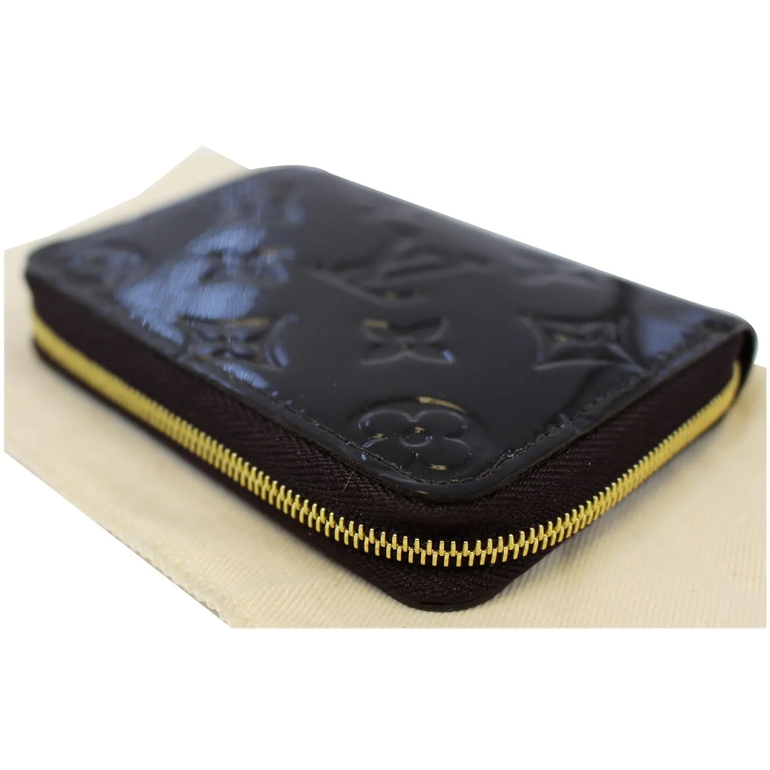 LOUIS VUITTON Vernis Zippy Coin Purse Wallet Amarante