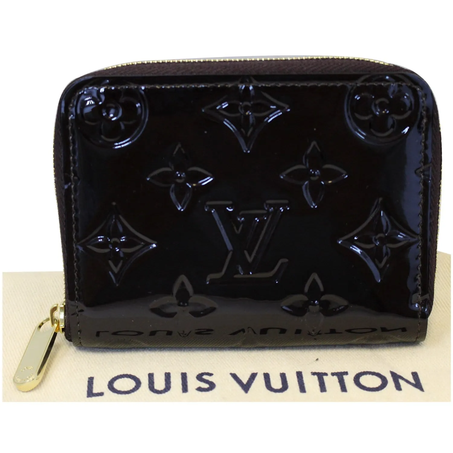 LOUIS VUITTON Vernis Zippy Coin Purse Wallet Amarante
