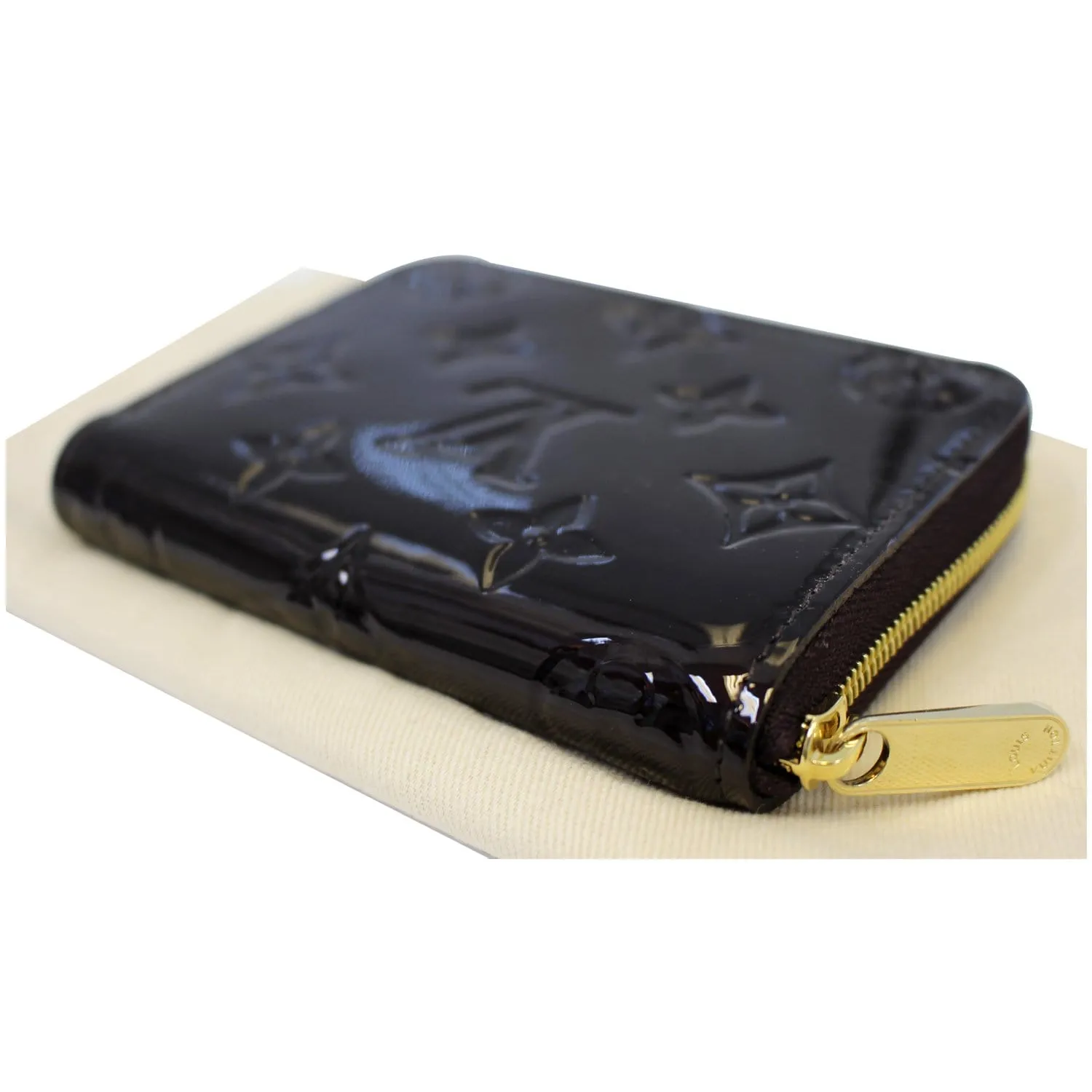 LOUIS VUITTON Vernis Zippy Coin Purse Wallet Amarante