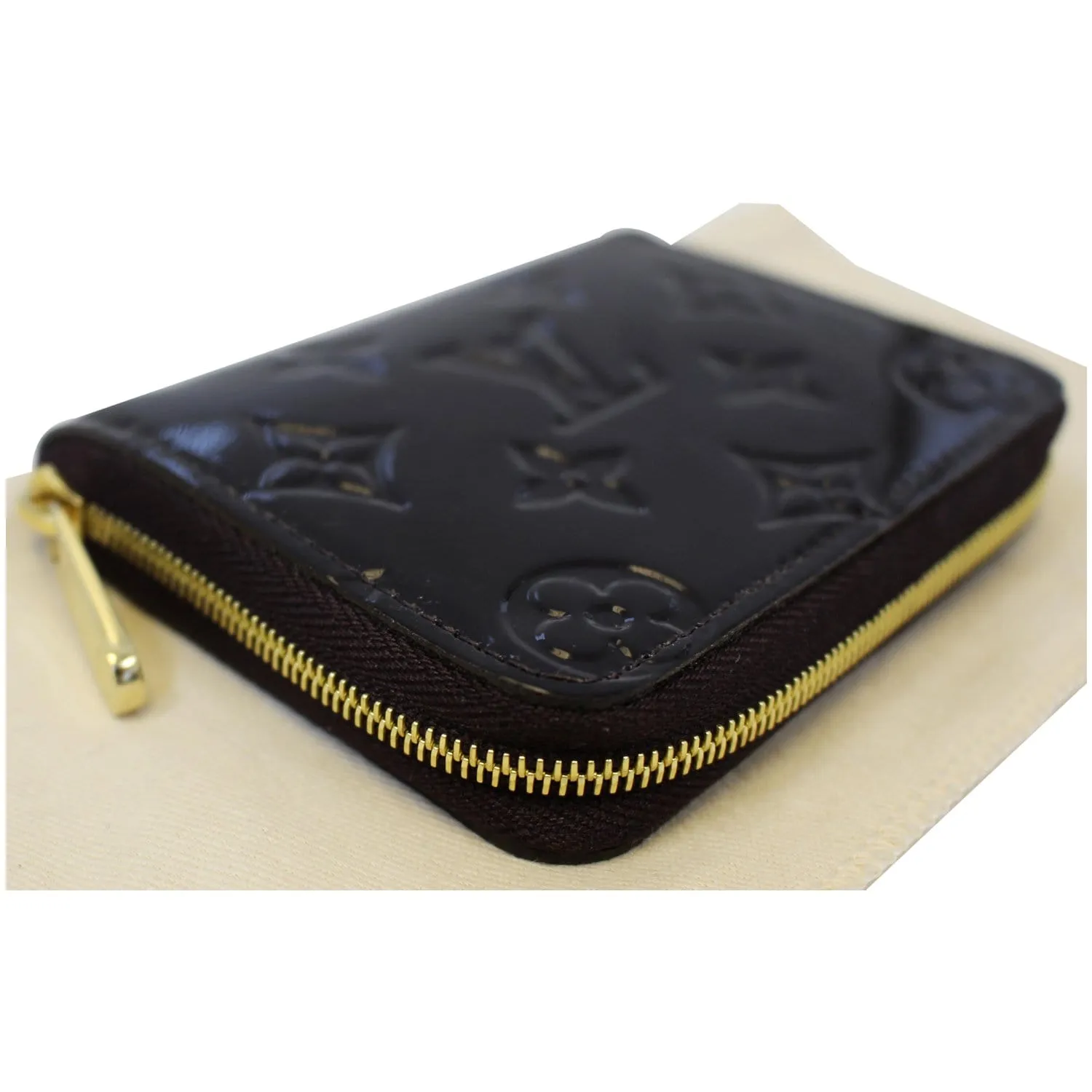 LOUIS VUITTON Vernis Zippy Coin Purse Wallet Amarante