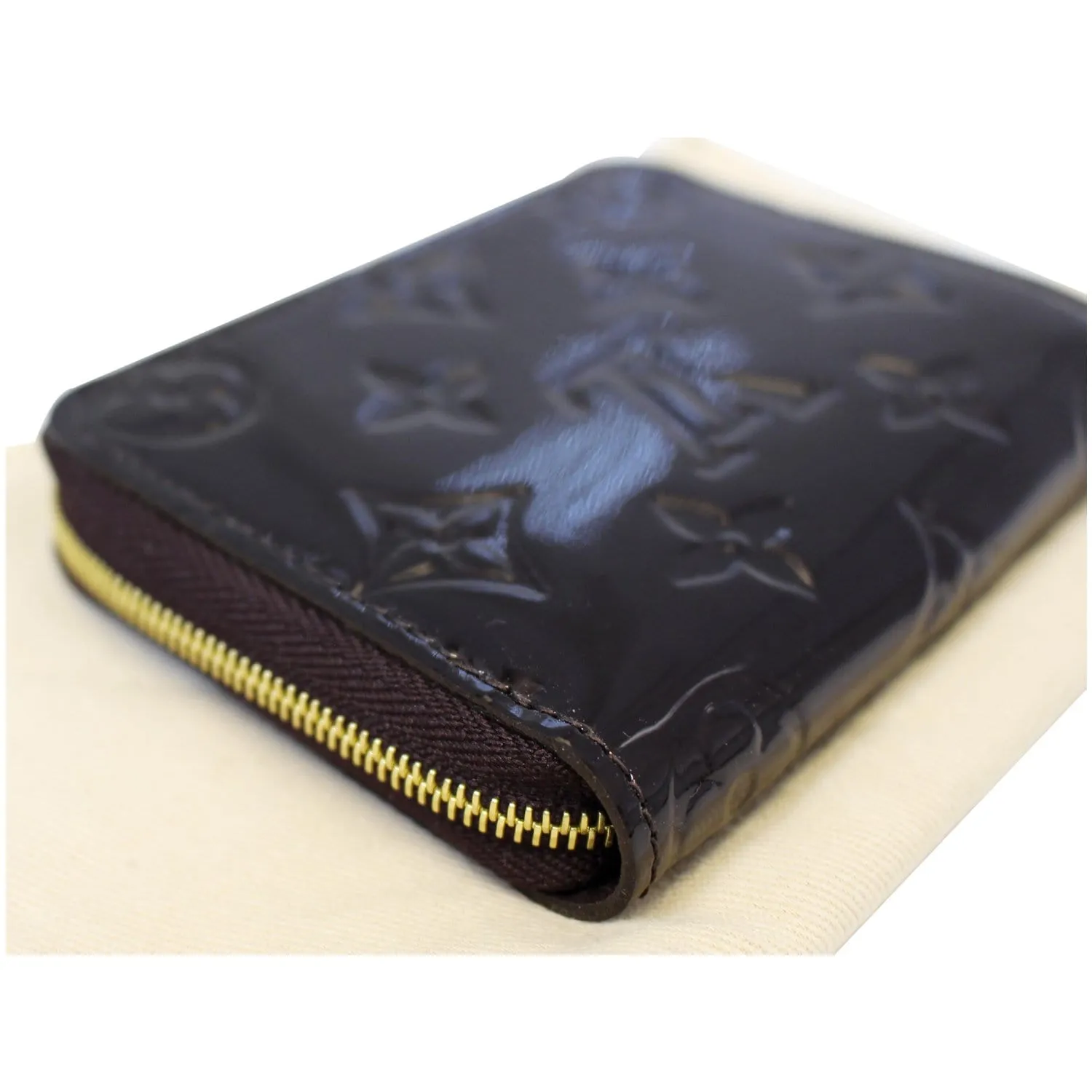 LOUIS VUITTON Vernis Zippy Coin Purse Wallet Amarante