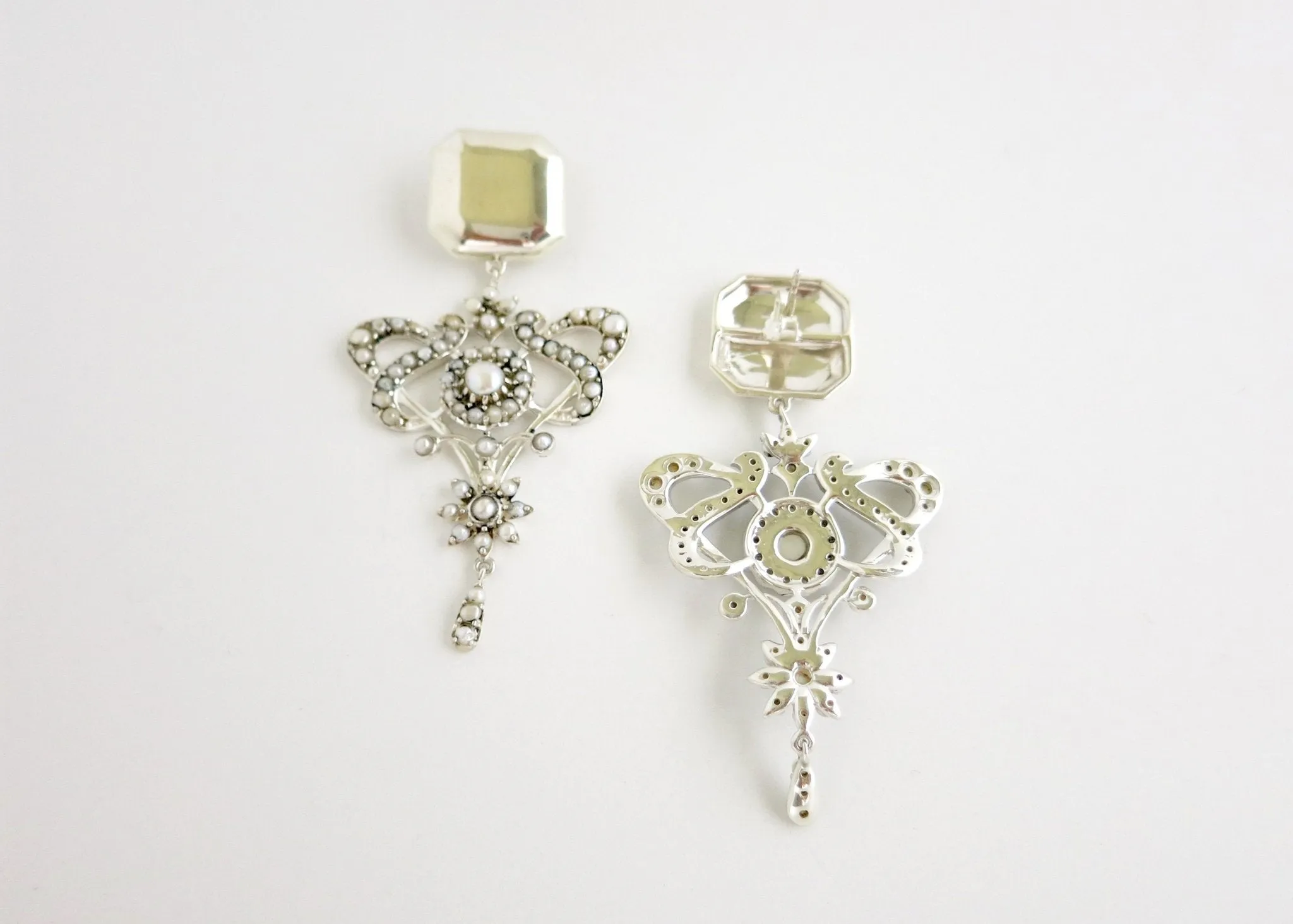 Luxurious, opulent, pearl encrusted statement earrings