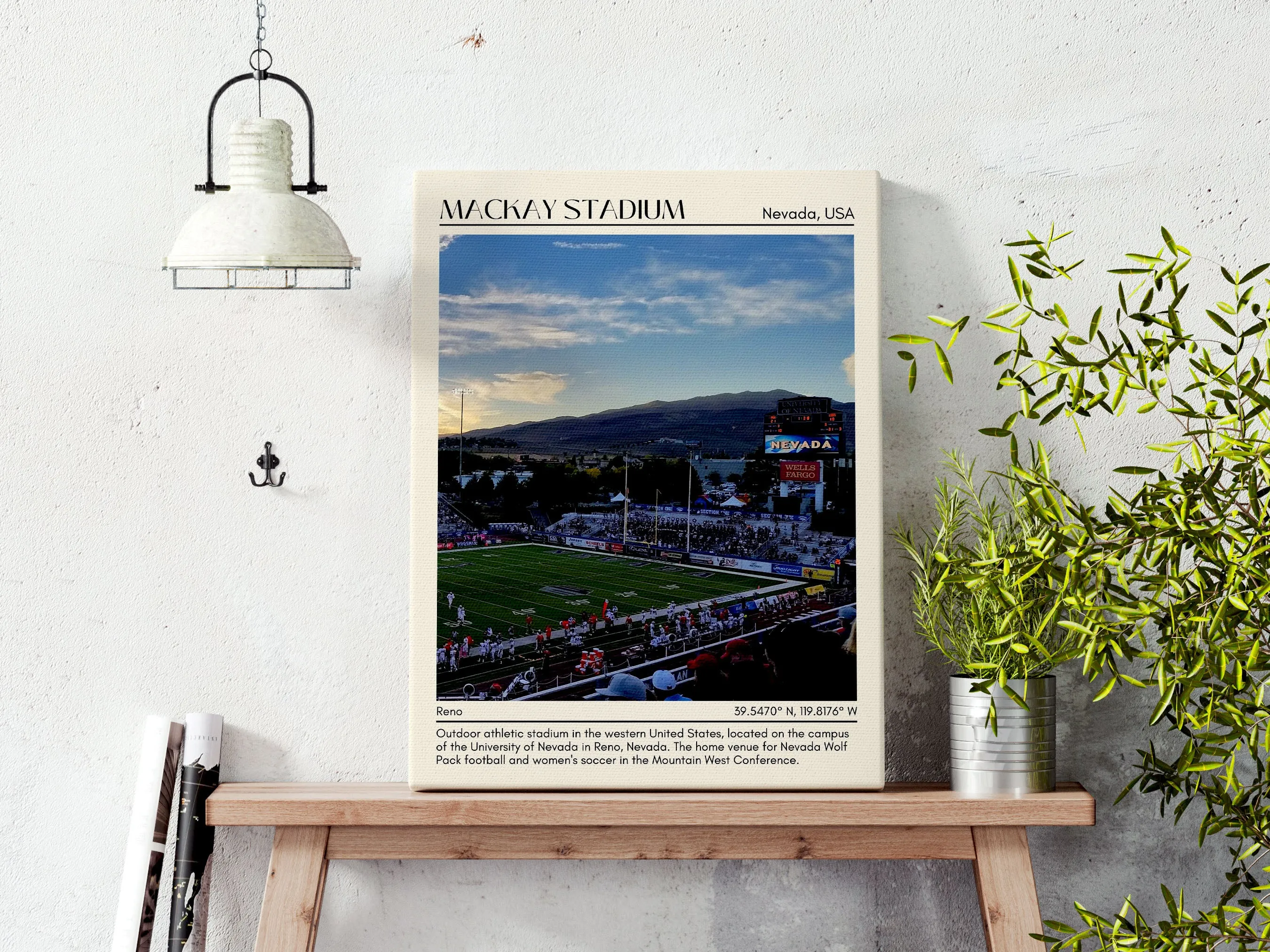 Mackay Stadium Football Minimal Wall Art