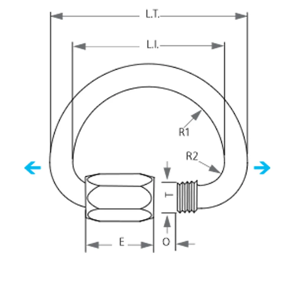 Maillon Rapide Semi-Circular Alloy 10mm