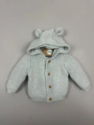 M&S Grey Hooded Coatigan 0-3m