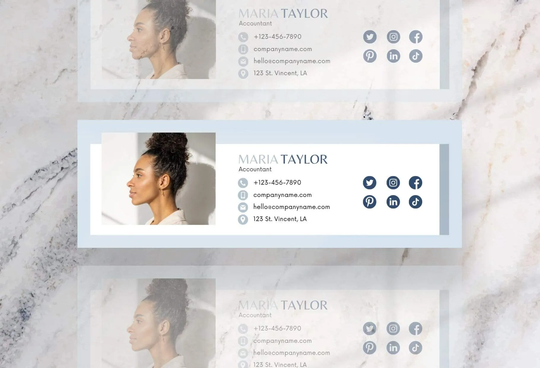 Maria Email Signature Template Editable Canva Template Rose Gold