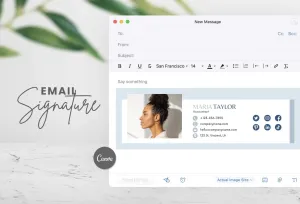 Maria Email Signature Template Editable Canva Template Rose Gold