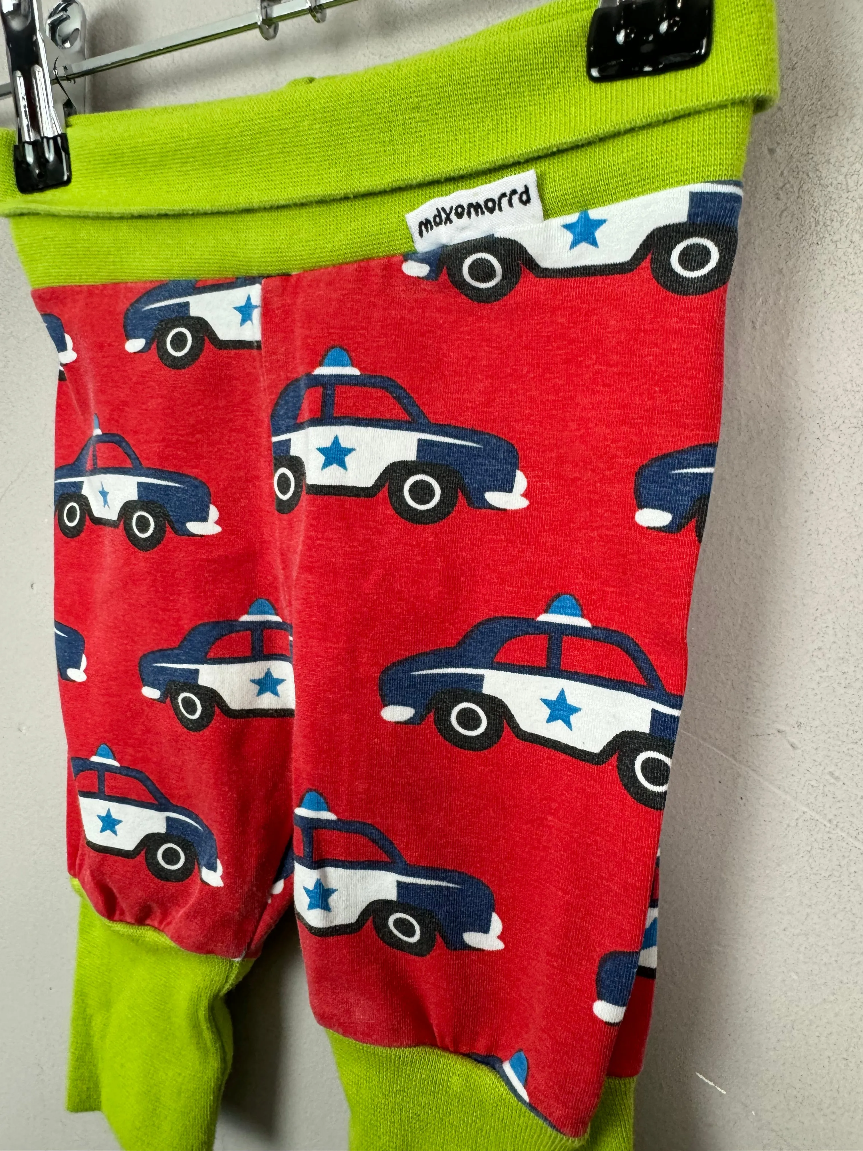 Maxomorra Red Police Car Trousers 0-3m