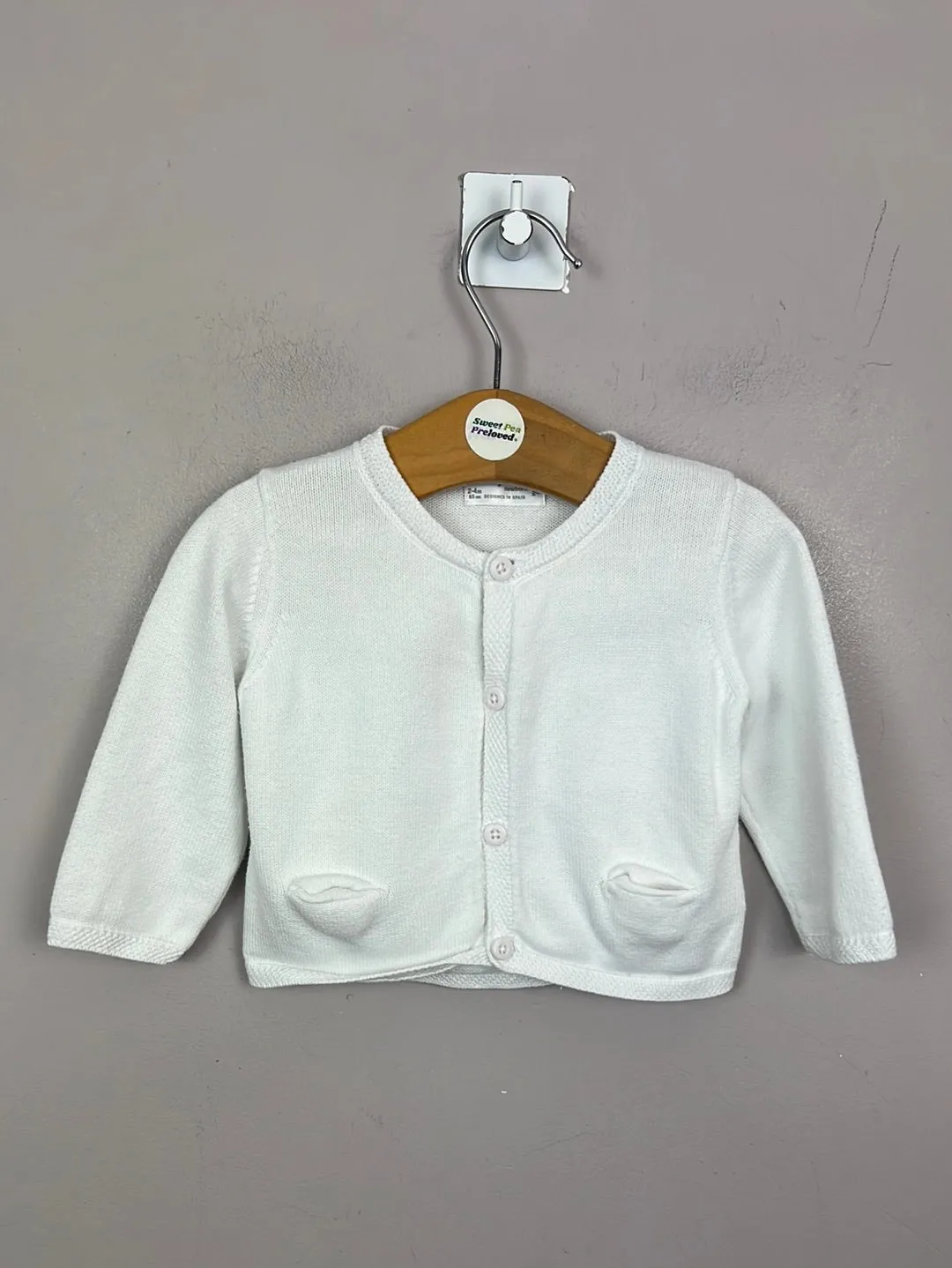 Mayoral white Cardigan 2-4m