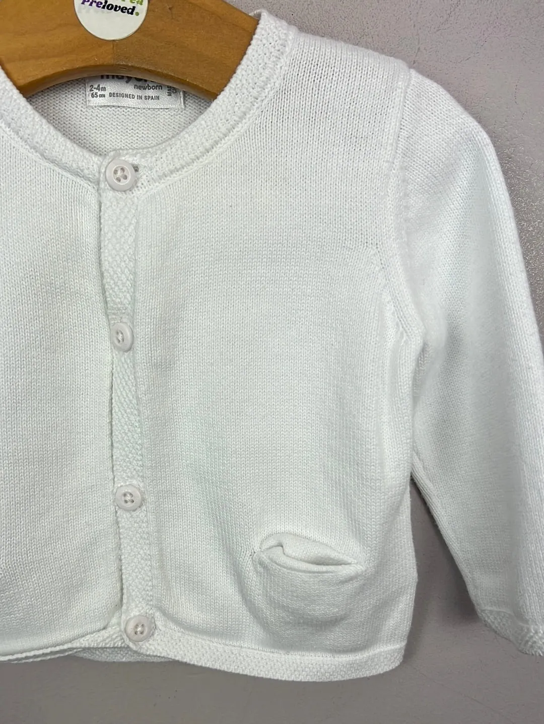 Mayoral white Cardigan 2-4m