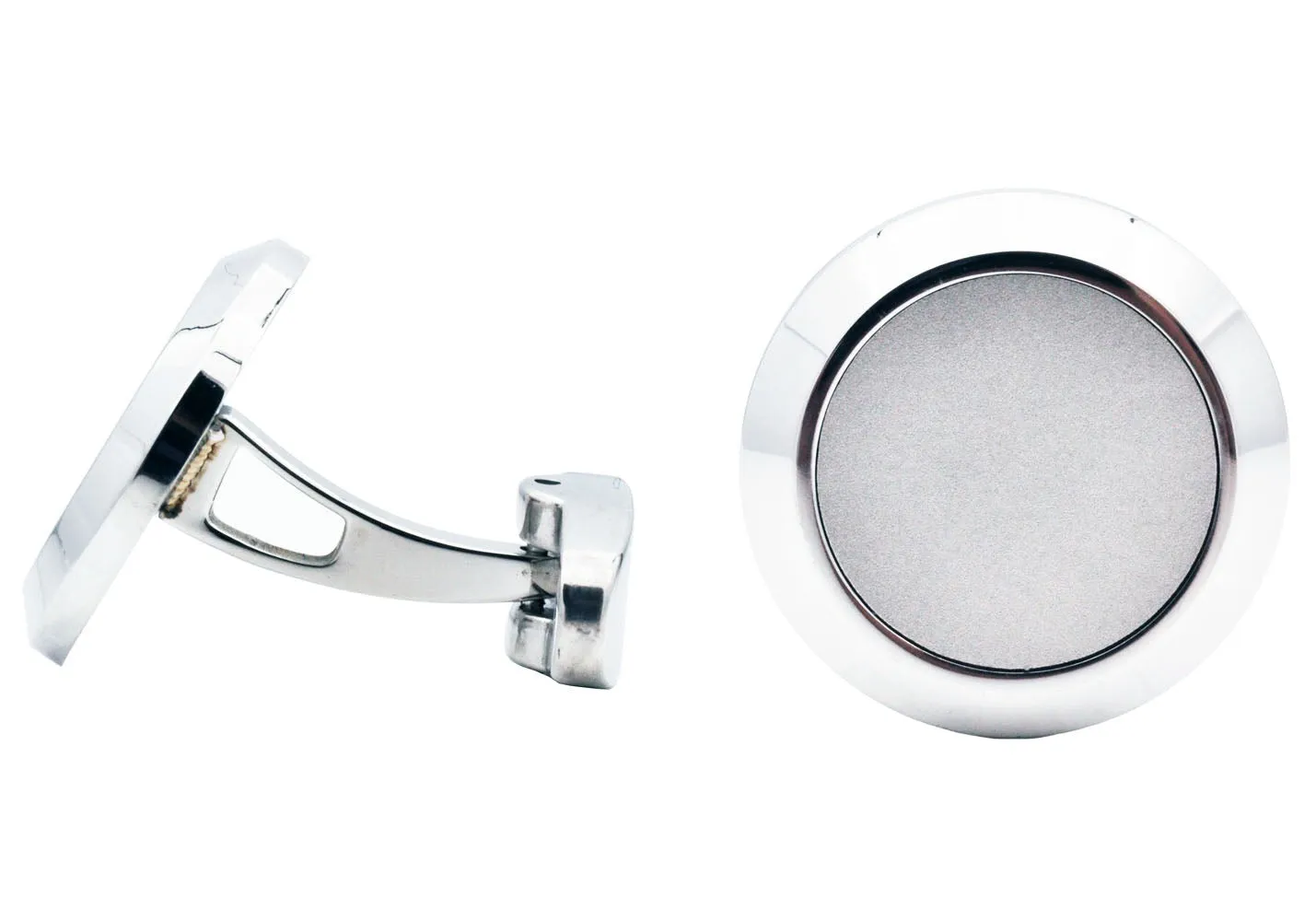 Men's Circular Stainless Steel Cuff Links