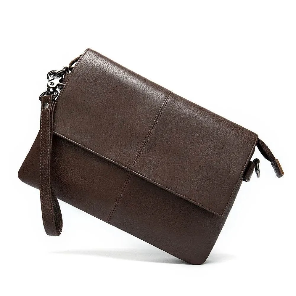 Men’s Genuine Leather Shoulder Messenger Bag Soft Cow Leather Crossbody