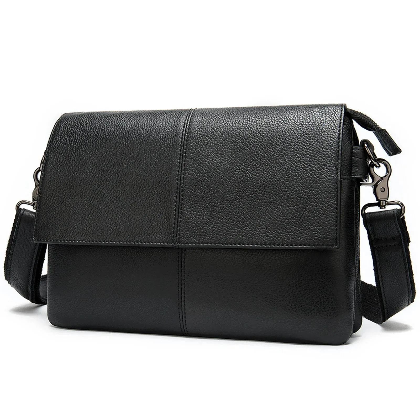 Men’s Genuine Leather Shoulder Messenger Bag Soft Cow Leather Crossbody