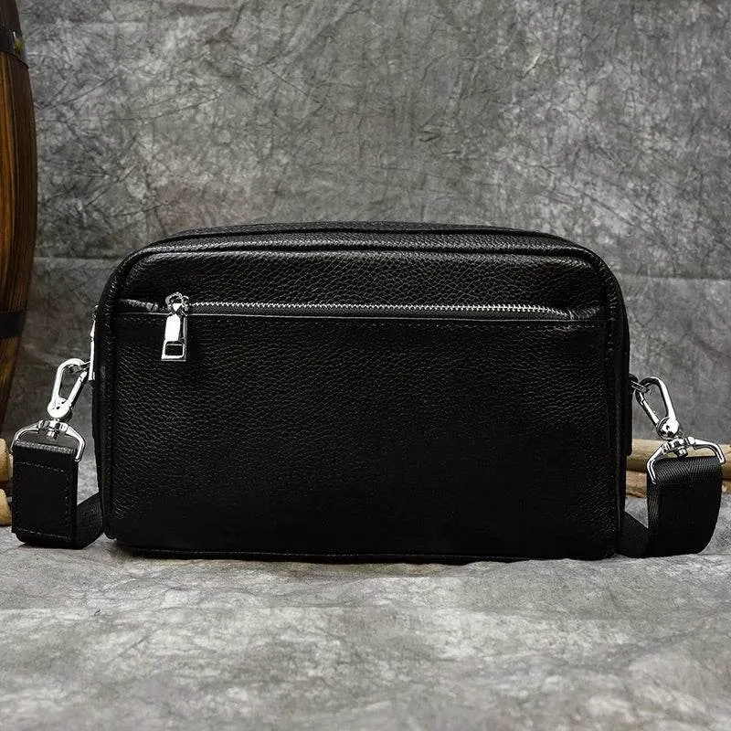 Men’s Genuine Leather Shoulder Messenger Bag Soft Cow Leather Crossbody