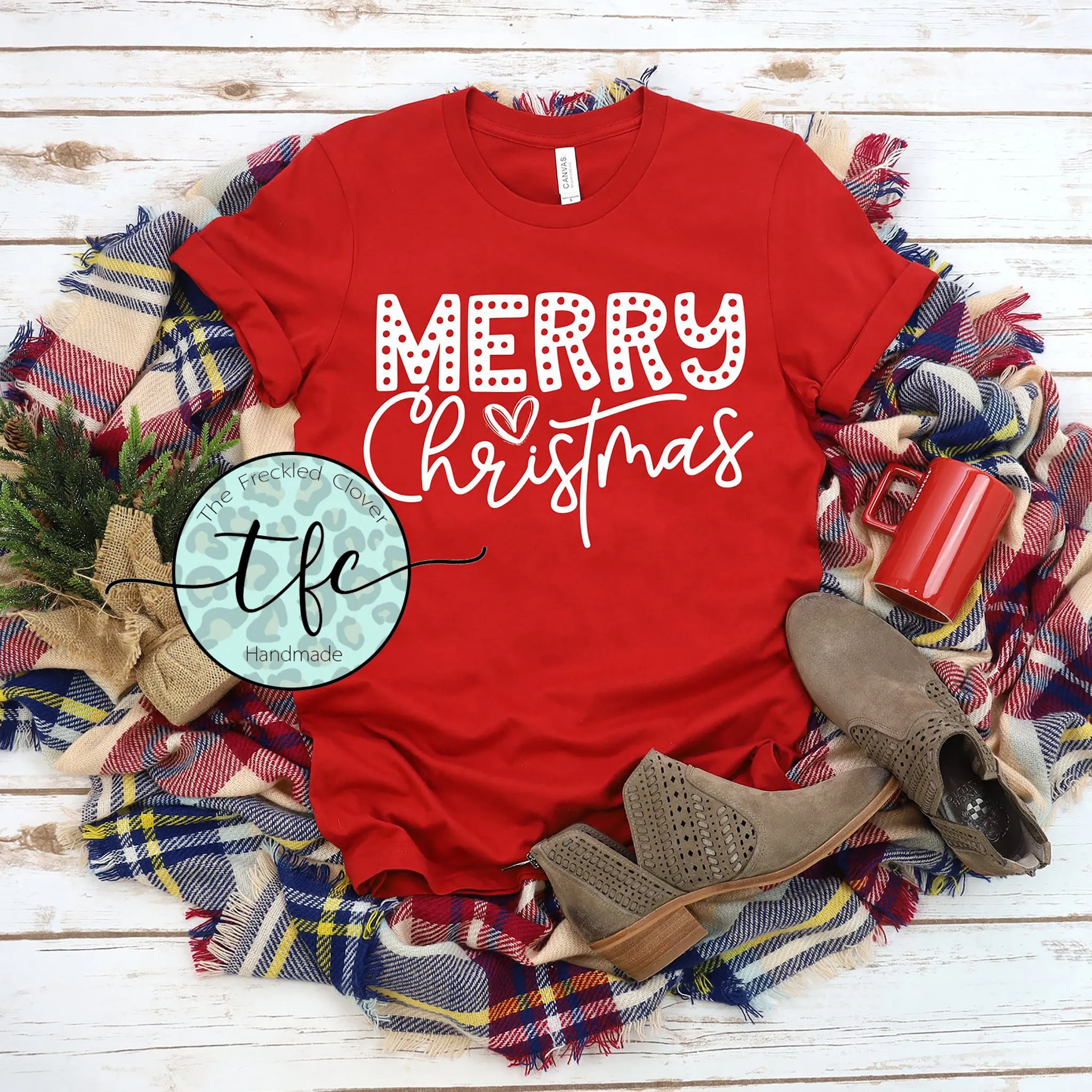 {Merry Christmas} simple screen print tee