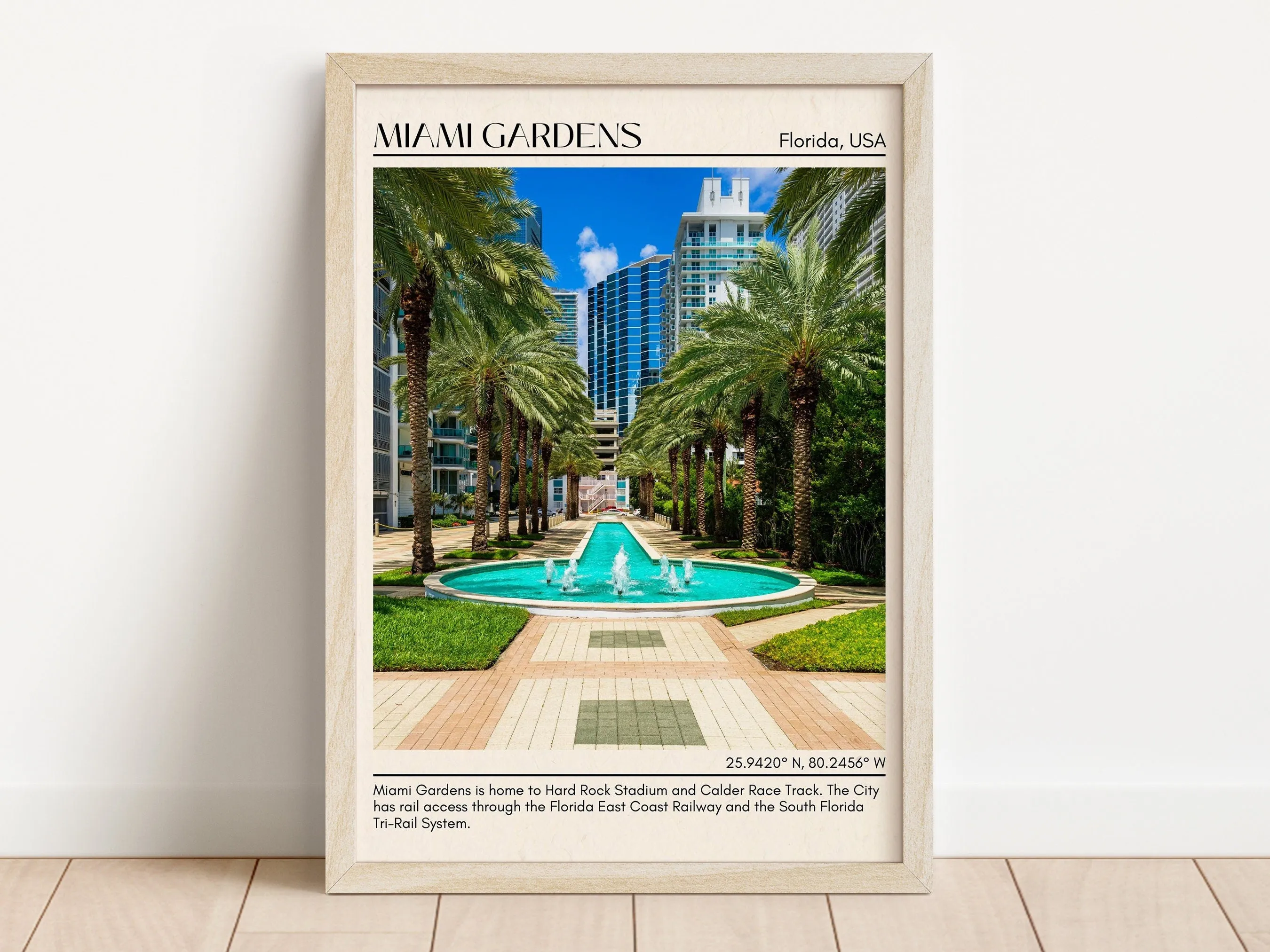 Miami Gardens Minimal Wall Art, Florida, USA